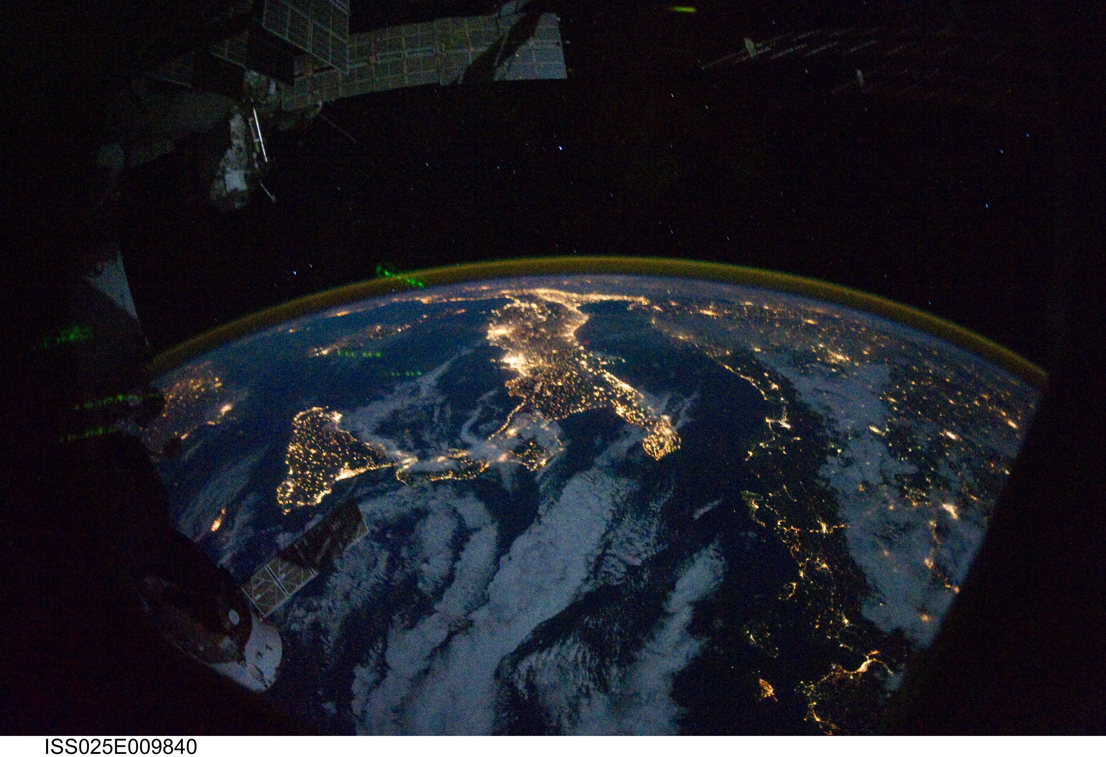 lights, space, esa, night, 4K, europe, HD Wallpaper