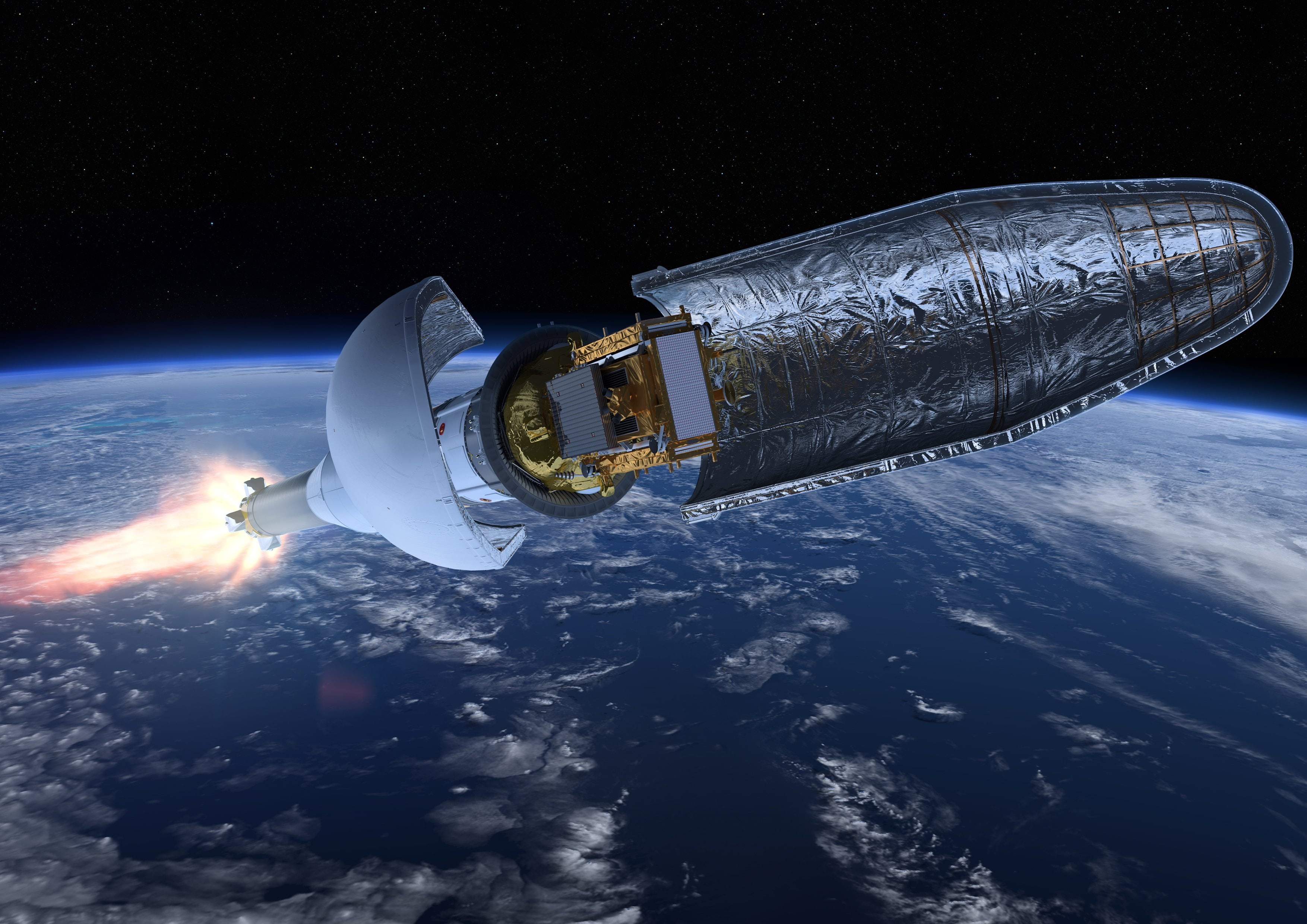 fairing, 2K, space, opening, esa, sentinel 1, europe, HD Wallpaper