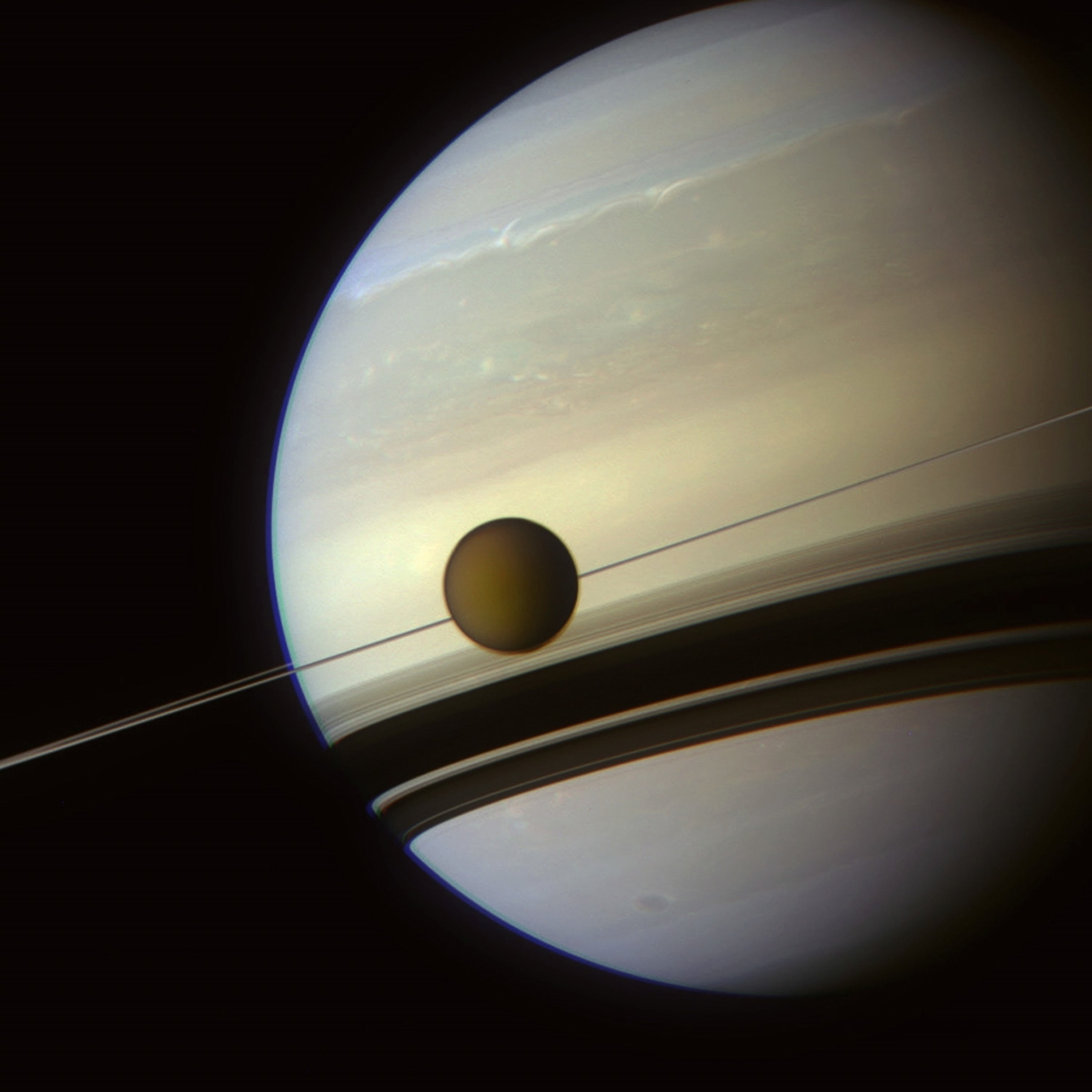 saturnaeus, space, esa, shadows, rings, 2K, europe, Phone HD Wallpaper