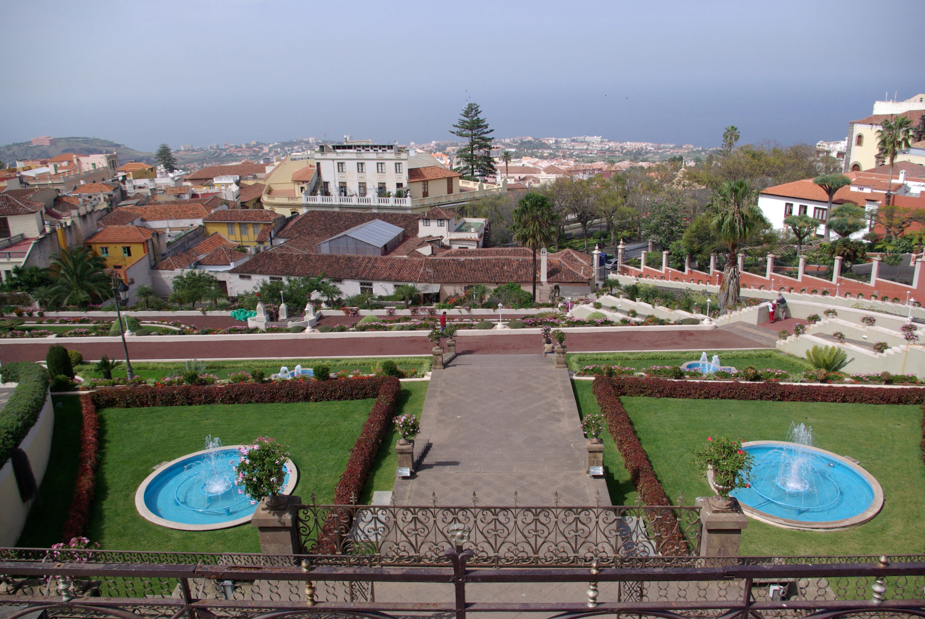 building, quinta, residential district, europe, sky, de, photos, Jardines, Spain, building exterior, La Orotava, 2K, gardens, water, swimming pool, outdoors, HD Wallpaper