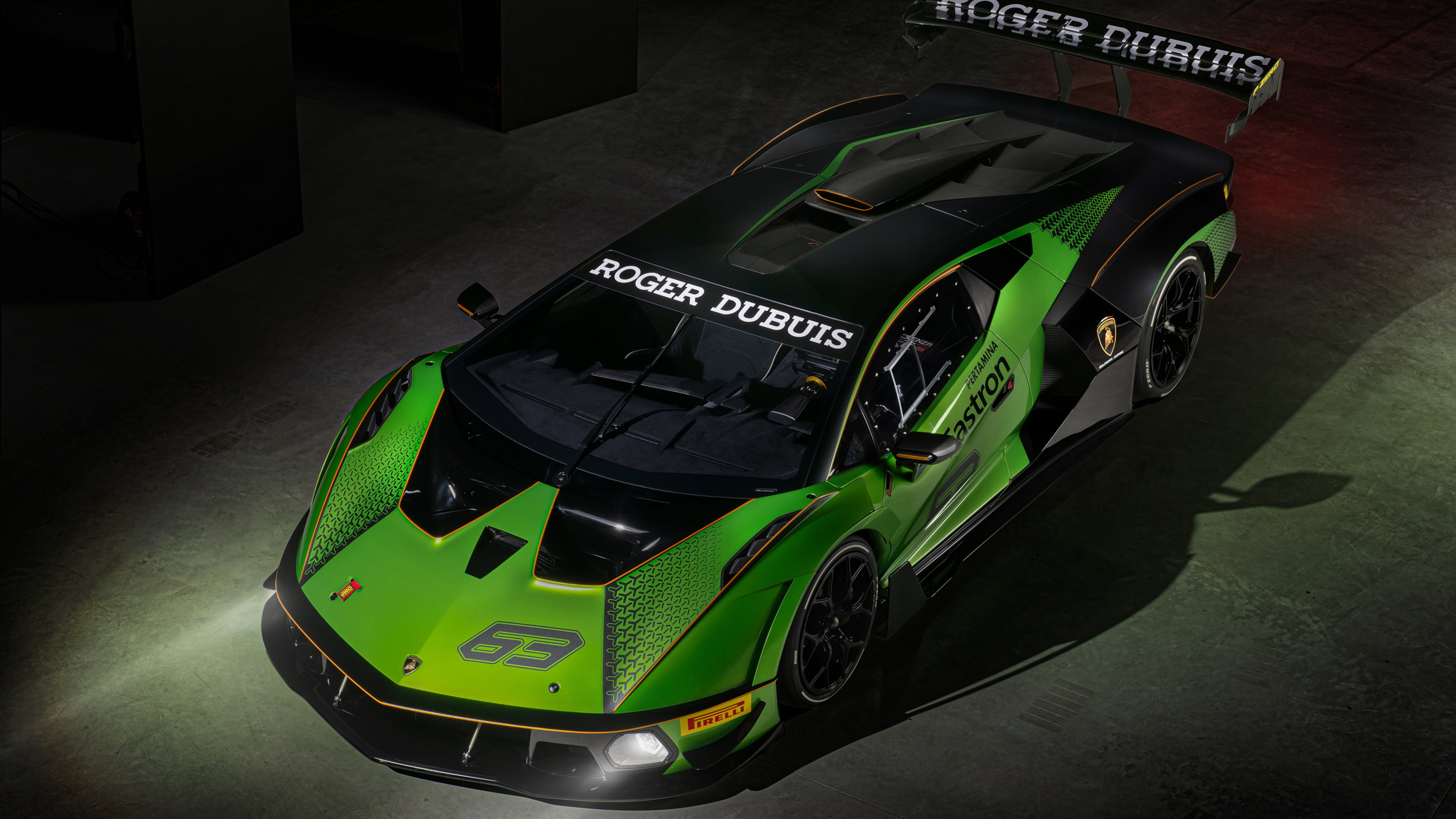 supercars, low light, spotlights, vehicle, 4K, Lamborghini Essenza, race cars, green cars, car, Italian Supercars, HD Wallpaper