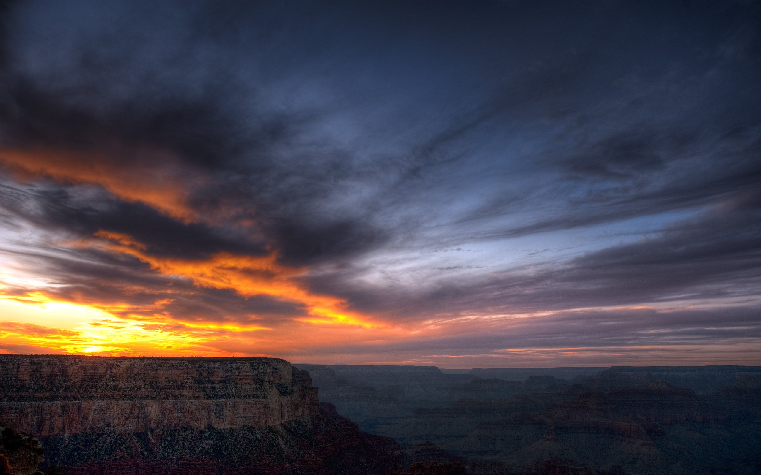 sunset, hd, nature, arizona, 2K, desert, grand, national, park, canyon, HD Wallpaper