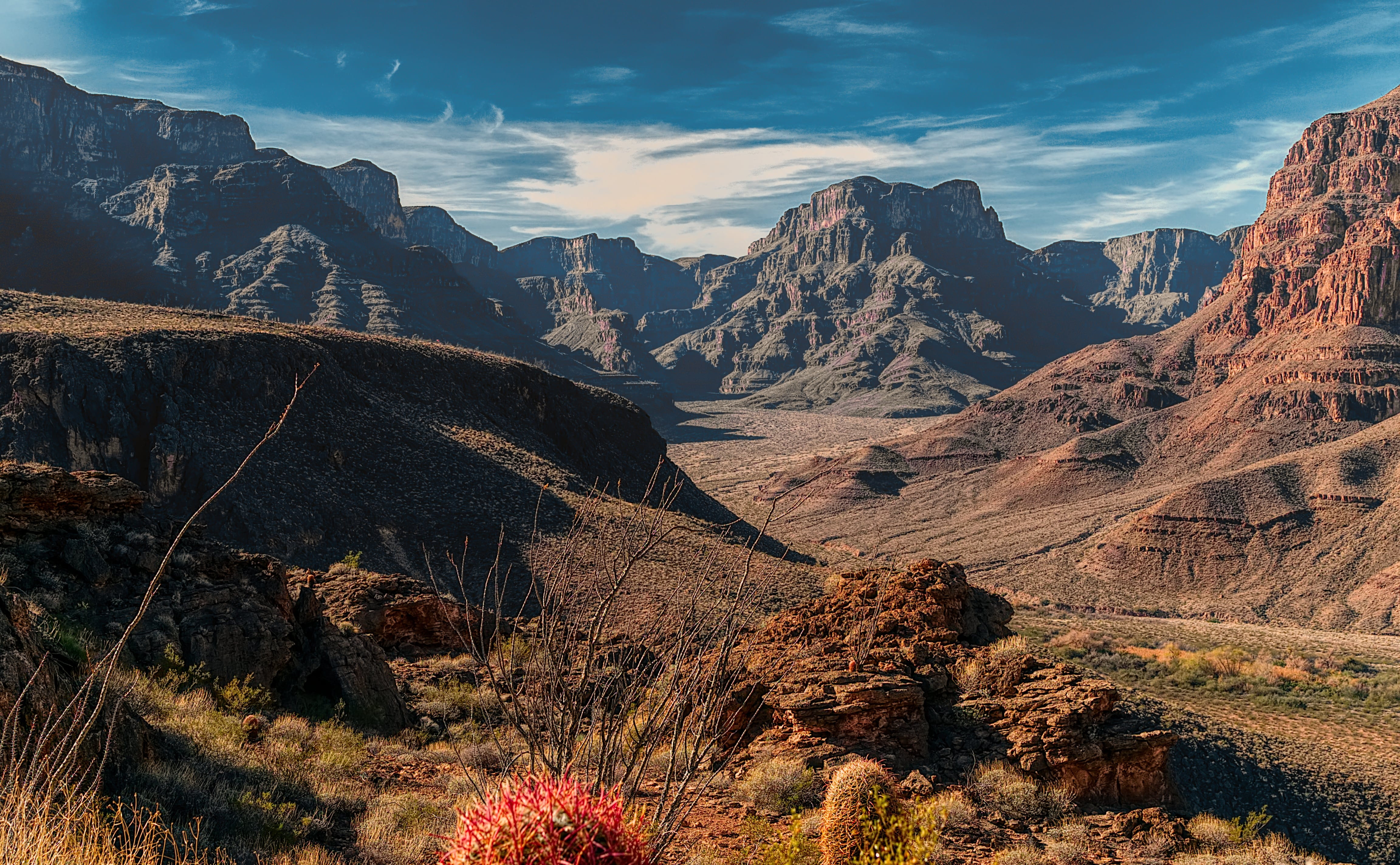 cloud - sky, formation, plant, tranquil scene, mountain, no people, geology, rock, environment, 4K, nature, scenics - nature, grand canyon national park, HD Wallpaper