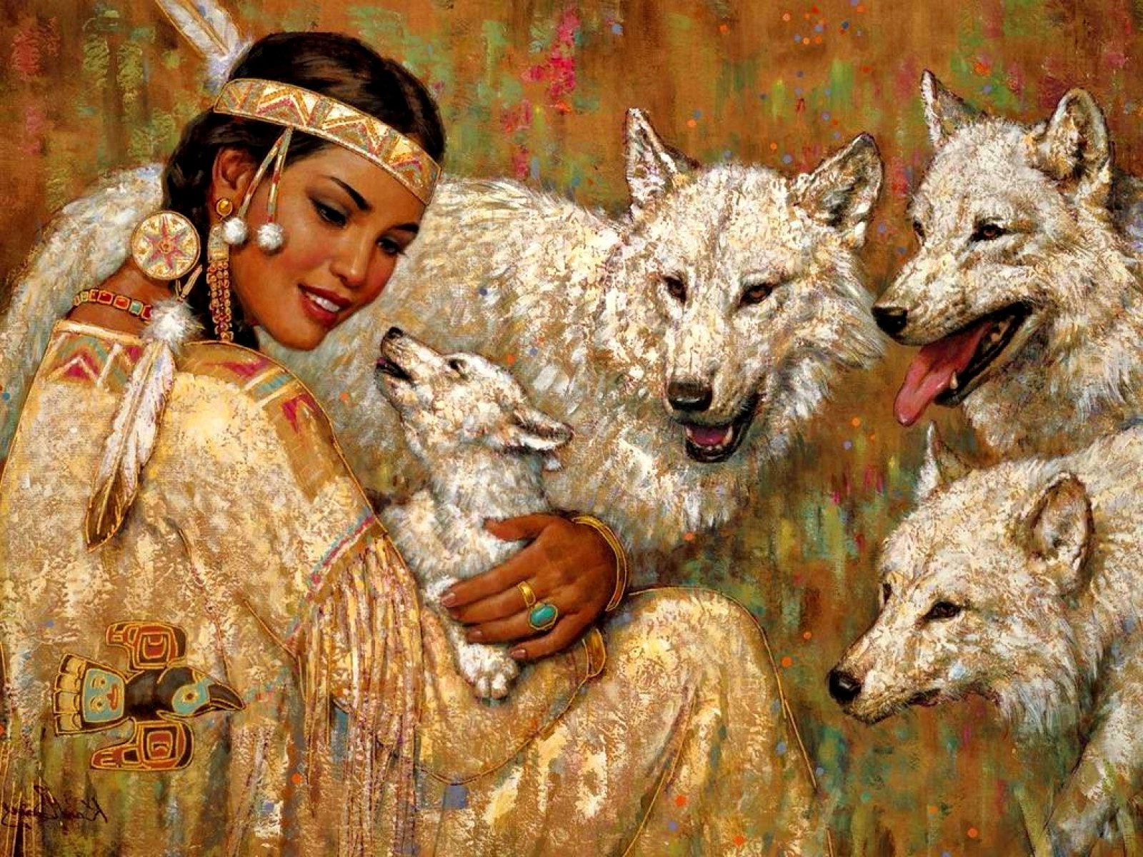 indian, 720P, american, painting, people, art, western, artwork, native, warrior, HD Wallpaper