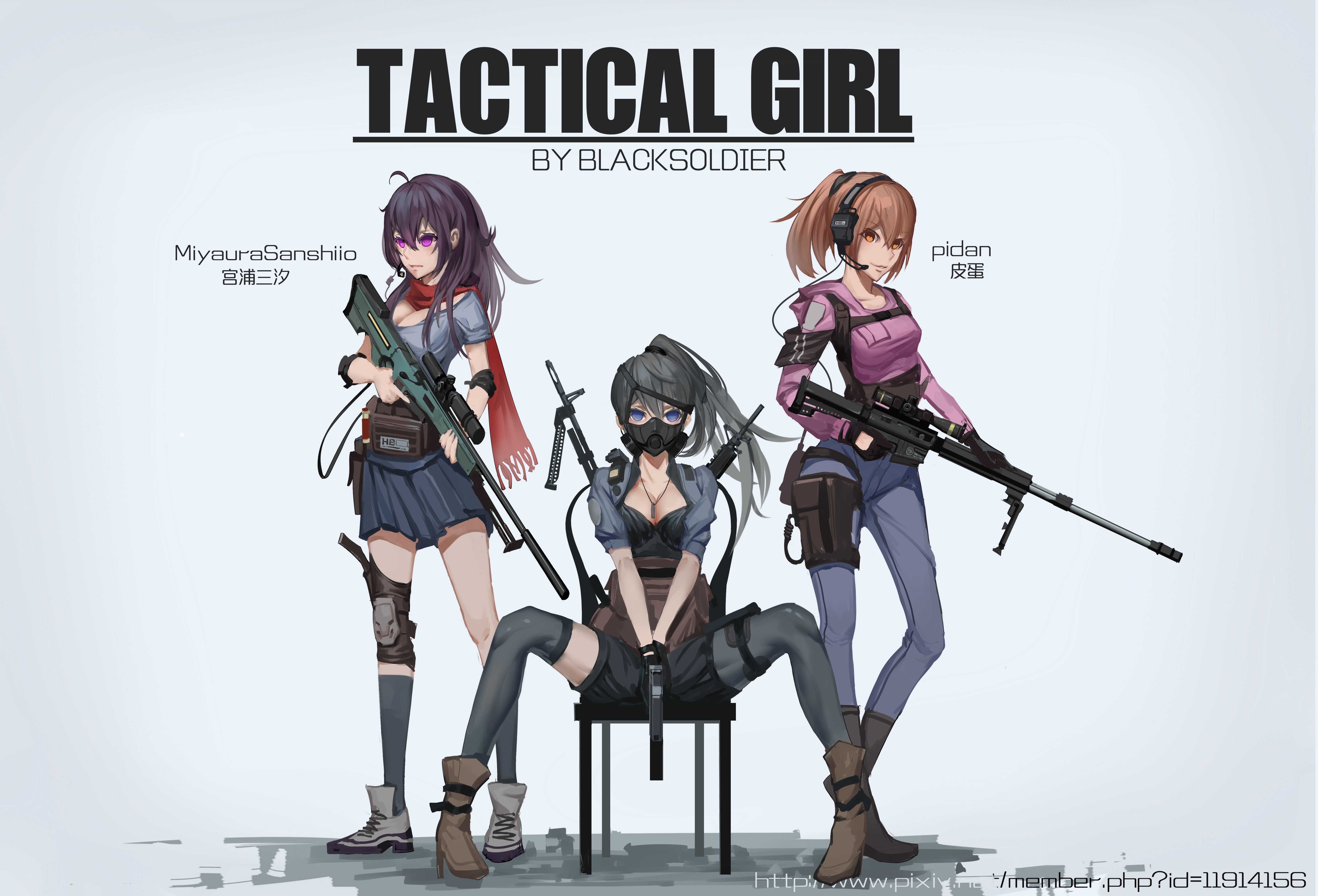 anime, L86 LSW, anime girls, weapon, AR-15, 5K, gun, Glock 18, Colt M2012-CLR, HD Wallpaper