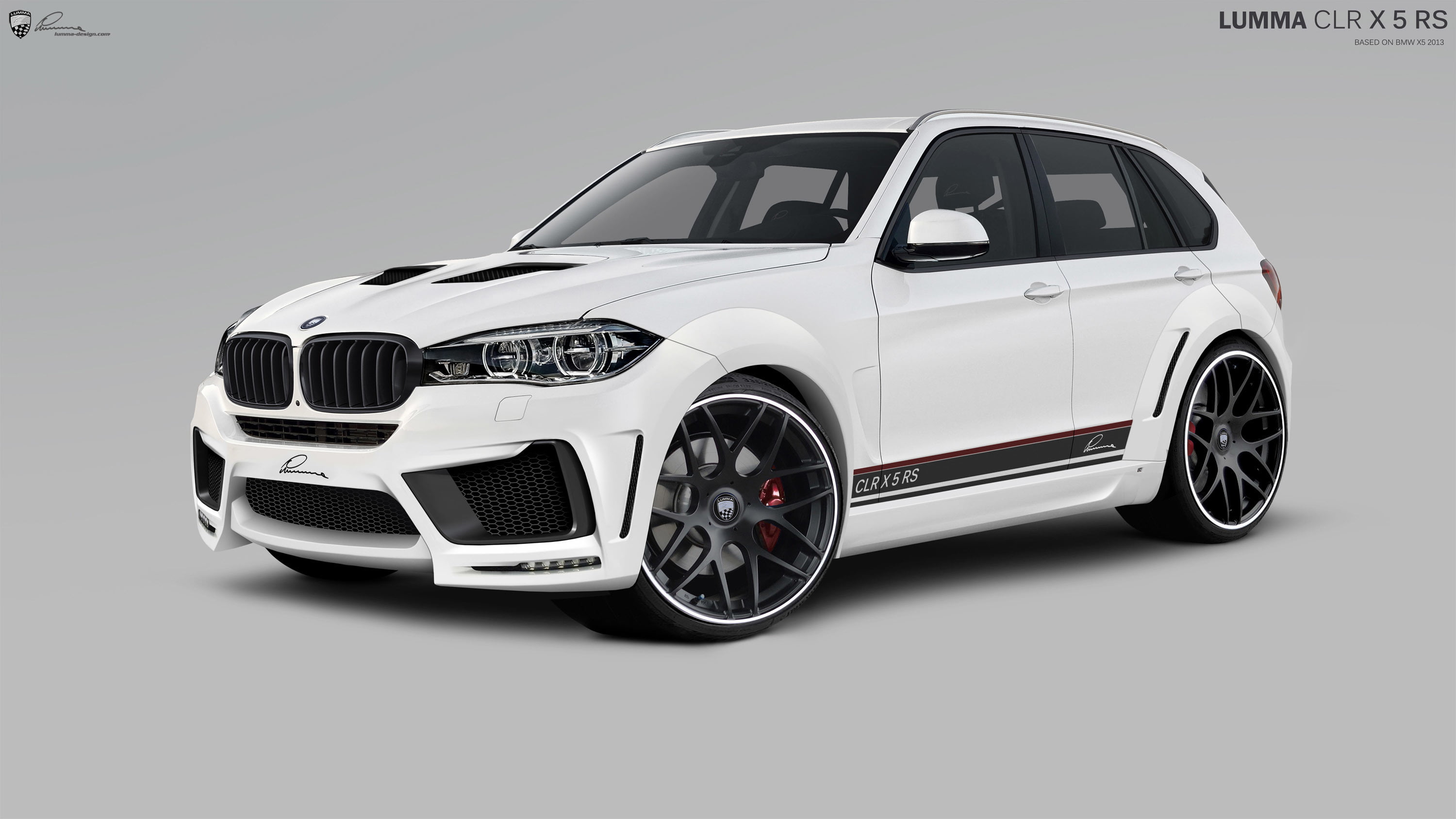 gray, BMW, white background, Tuning, racecar, wheel, motor vehicle, Lumma, retro styled, sports car, white, chrome, stationary, door, studio shot, hatchback, HD Wallpaper