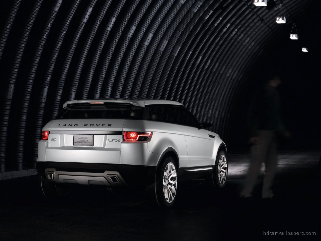 lrx, l, white, rover, suv, tunnel, land, concept, 2008, rear, 720P, HD Wallpaper