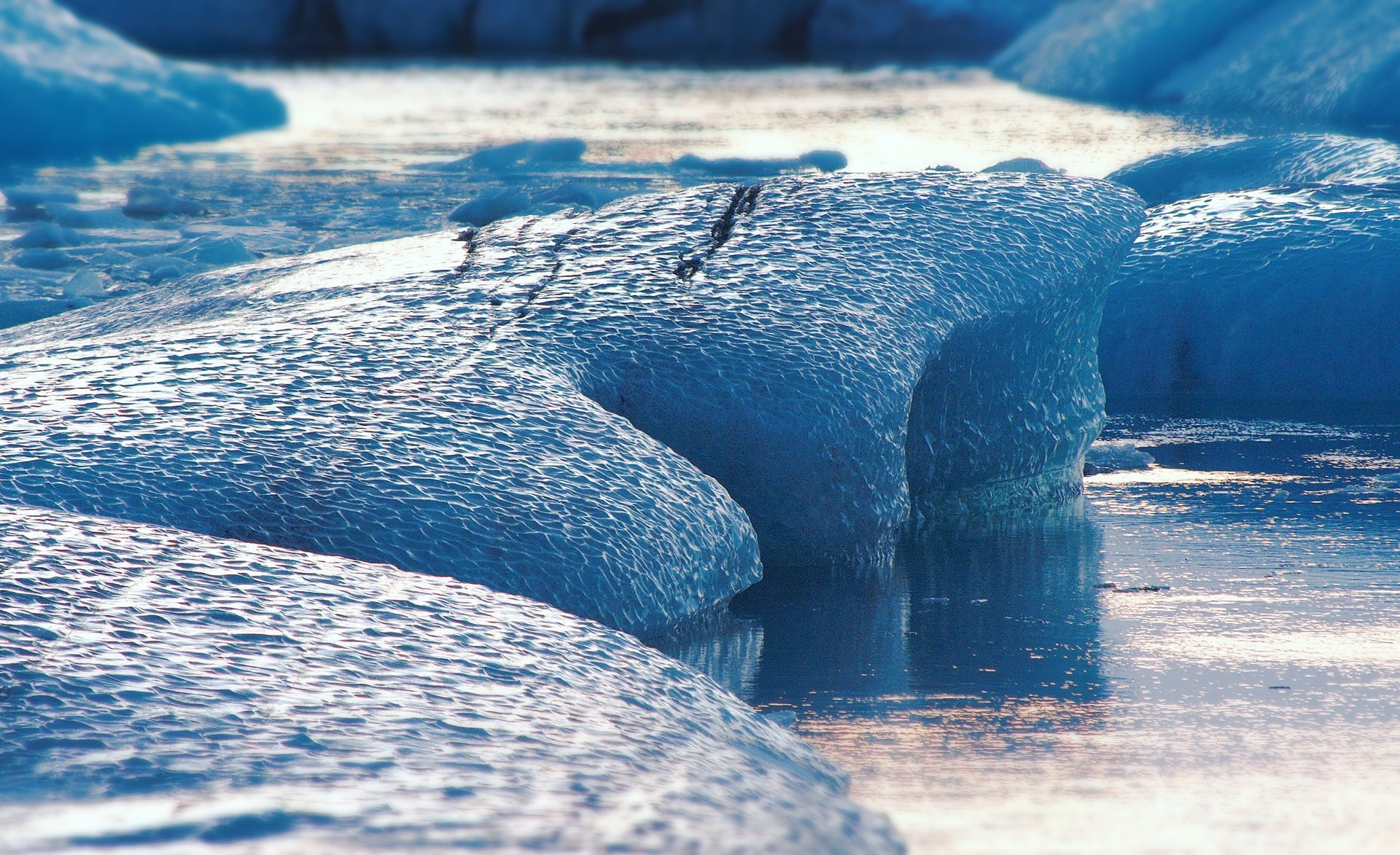 rock, glacier, scenics - nature, lagoon, reykjavik, water, beauty in nature, 1080P, blue, cold temperature, cold, sunlight, outdoors, non-urban scene, HD Wallpaper