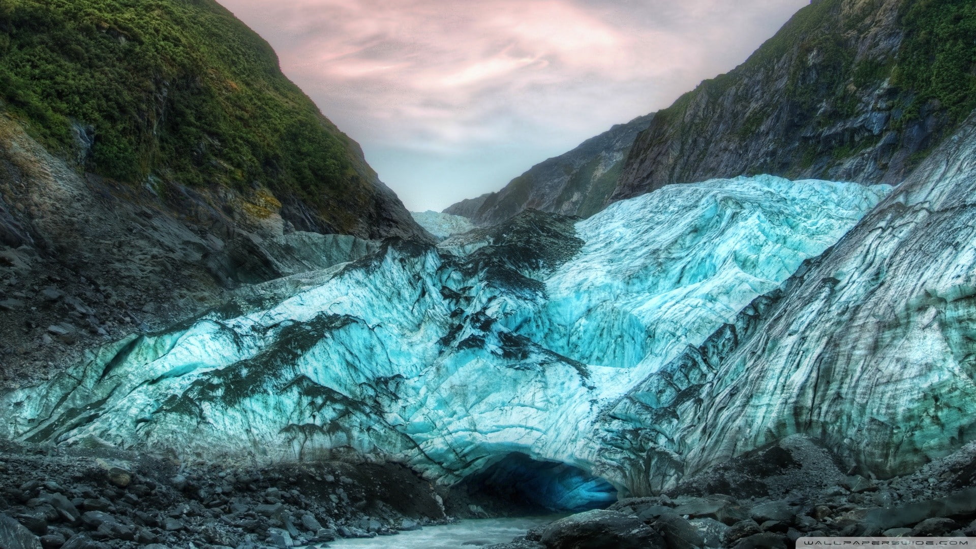 water, sky, cold temperature, remote, landscape, non-urban scene, valley, mountain, tranquil scene, outdoors, ice, scenics - nature, formation, flowing water, HD Wallpaper