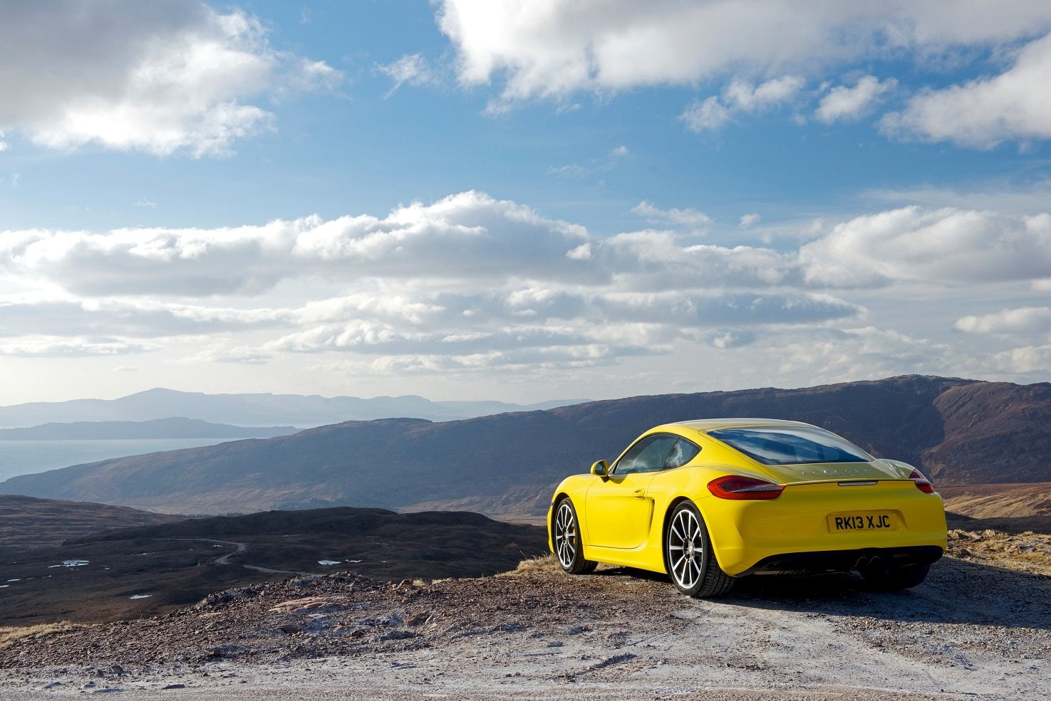 2013, yellow, 720P, porsche, uk-spec, cayman, coupe, cars, HD Wallpaper