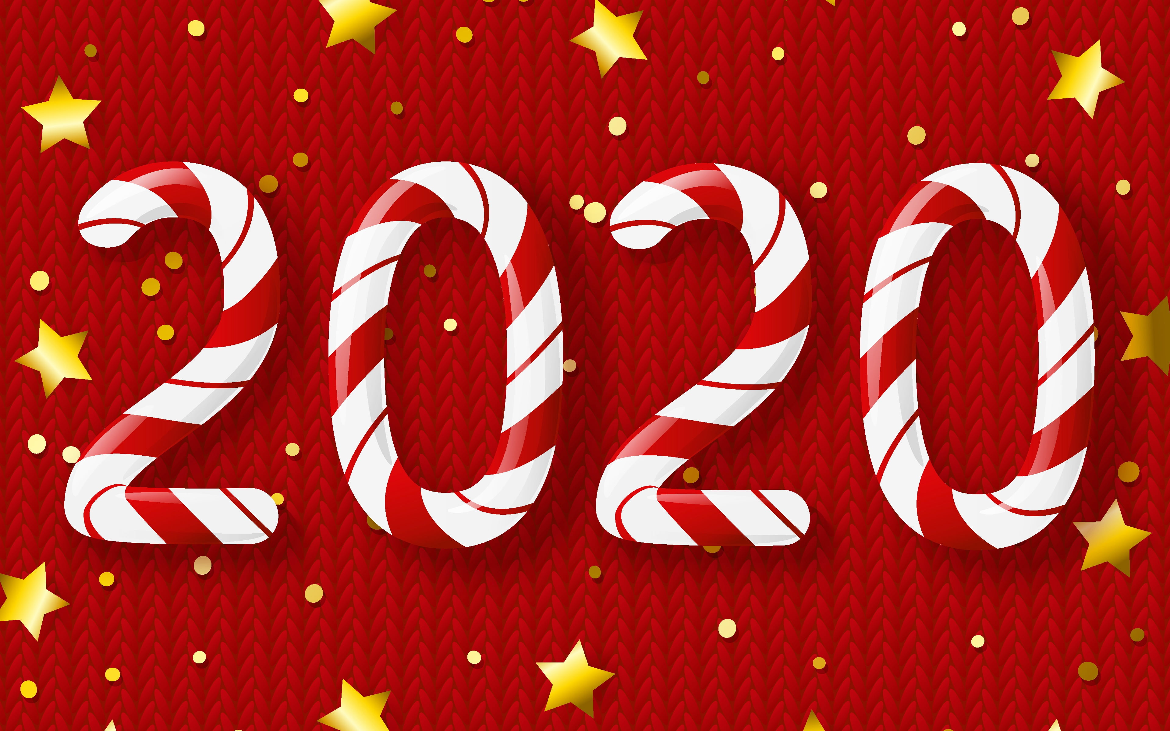 2020, decor, New Year, 4K, stars, HD Wallpaper