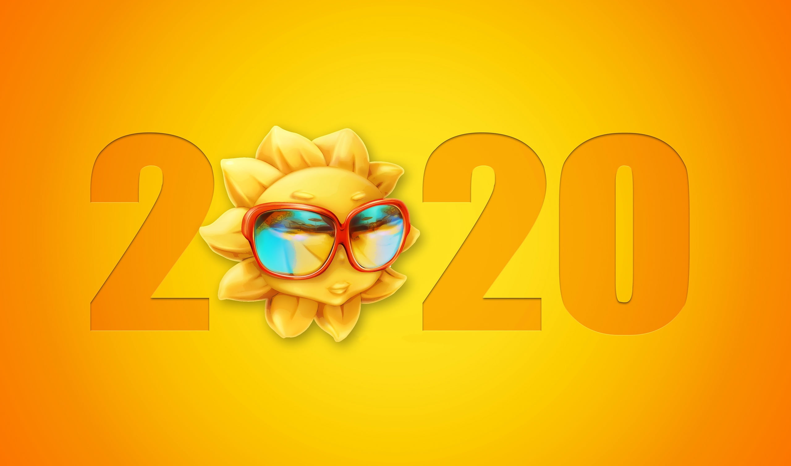 2020, flower, New year, 2K, HD Wallpaper