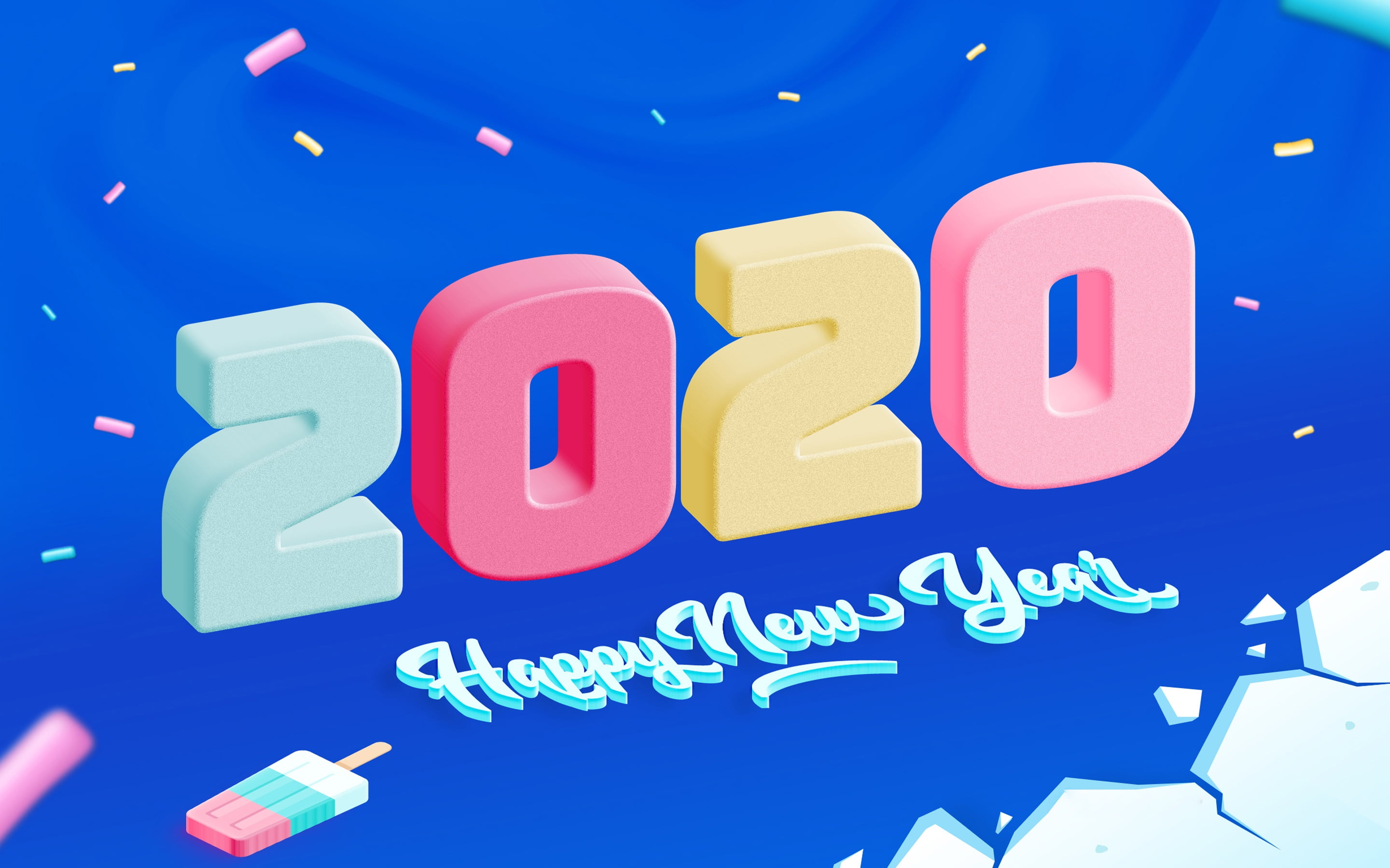 Happy New Year, 2K, Holiday, New Year 2020, New Year, HD Wallpaper