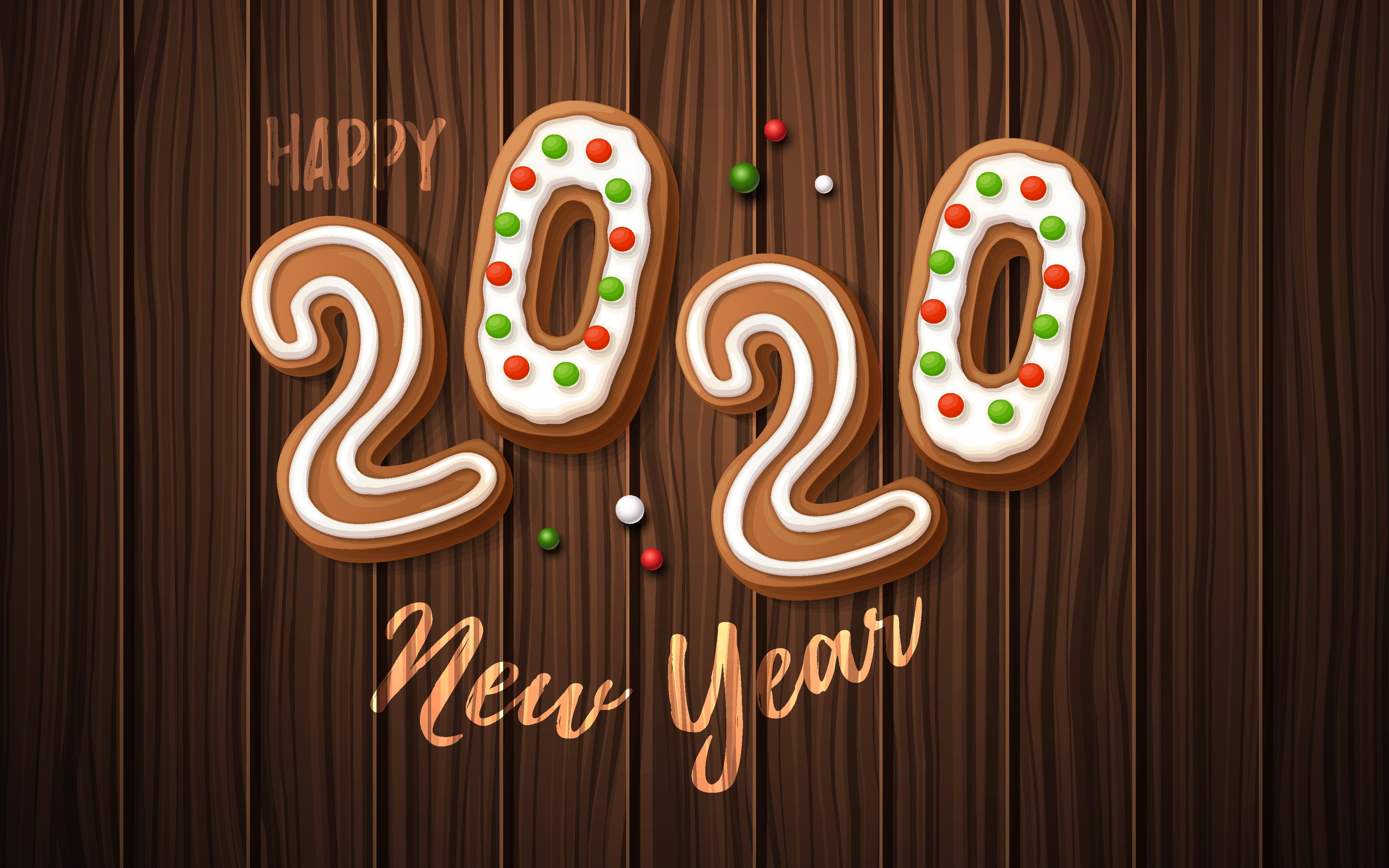 Holiday, 4K, Happy New Year, New Year 2020, New Year, HD Wallpaper