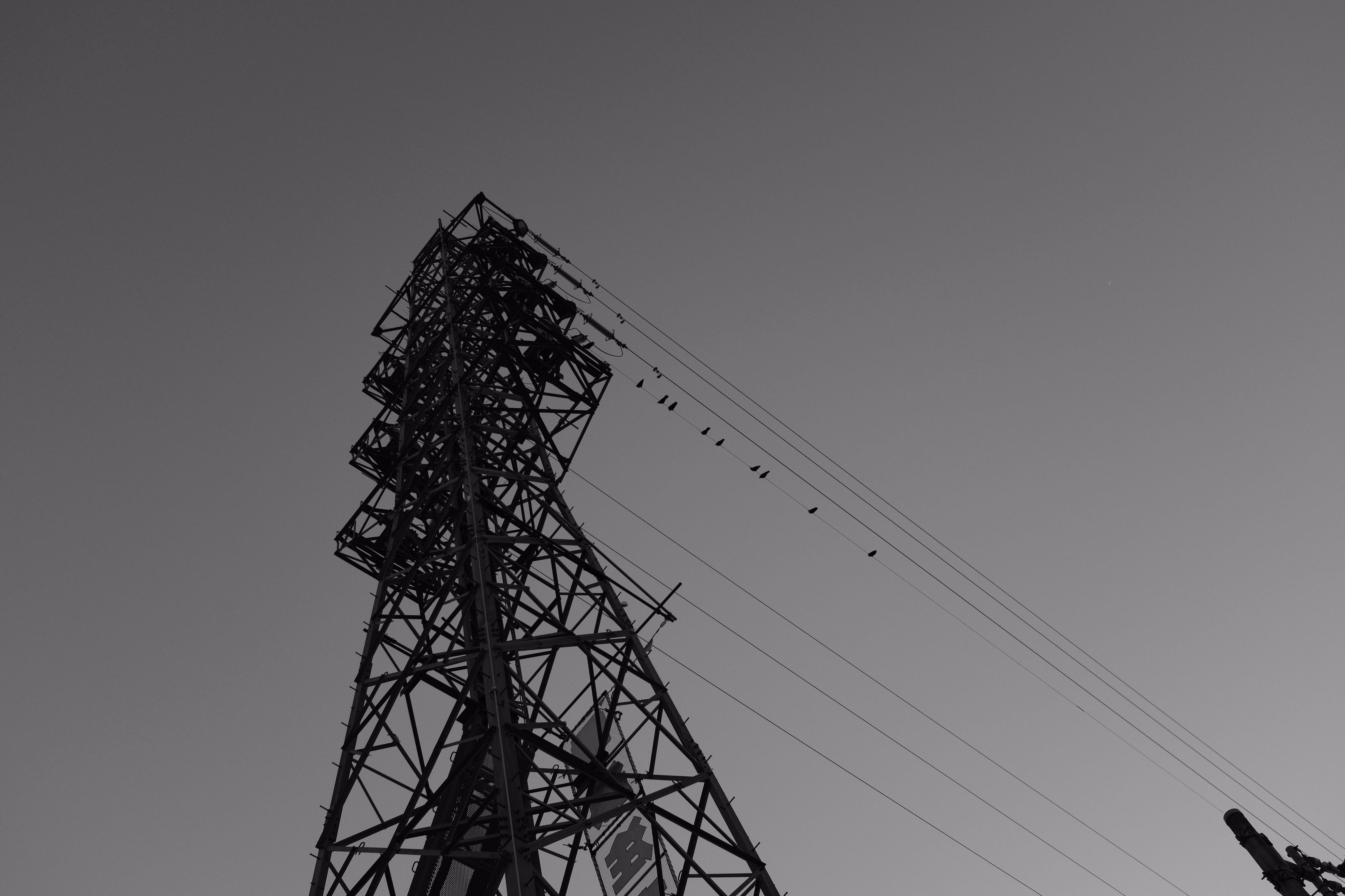 electric transmission tower, line, 4K, nature, no people, electricity pylon, complexity, electricity, cable, sky, copy space, tall - high, metal, japan, HD Wallpaper