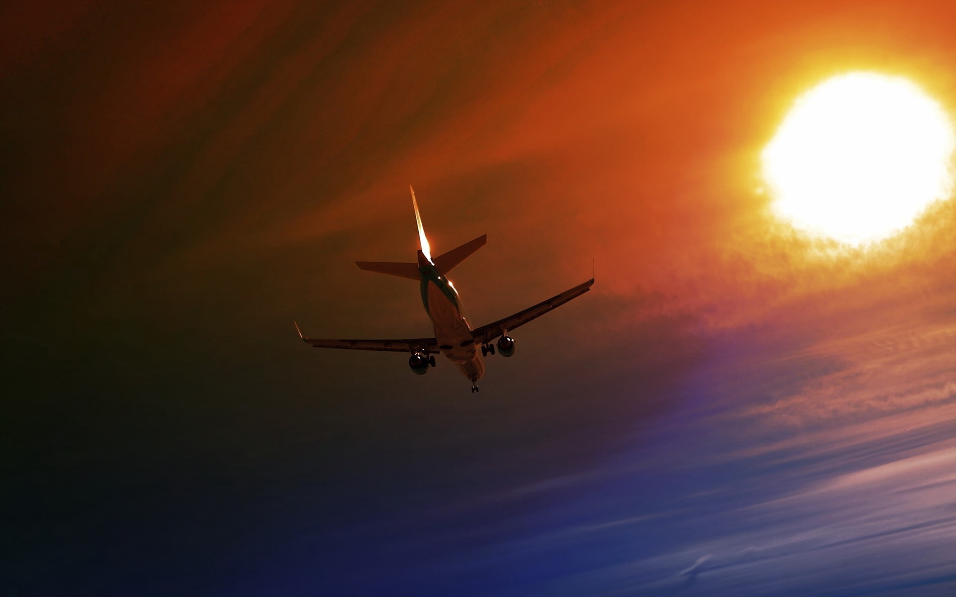 flight, sky, plane, night, 1080P, HD Wallpaper