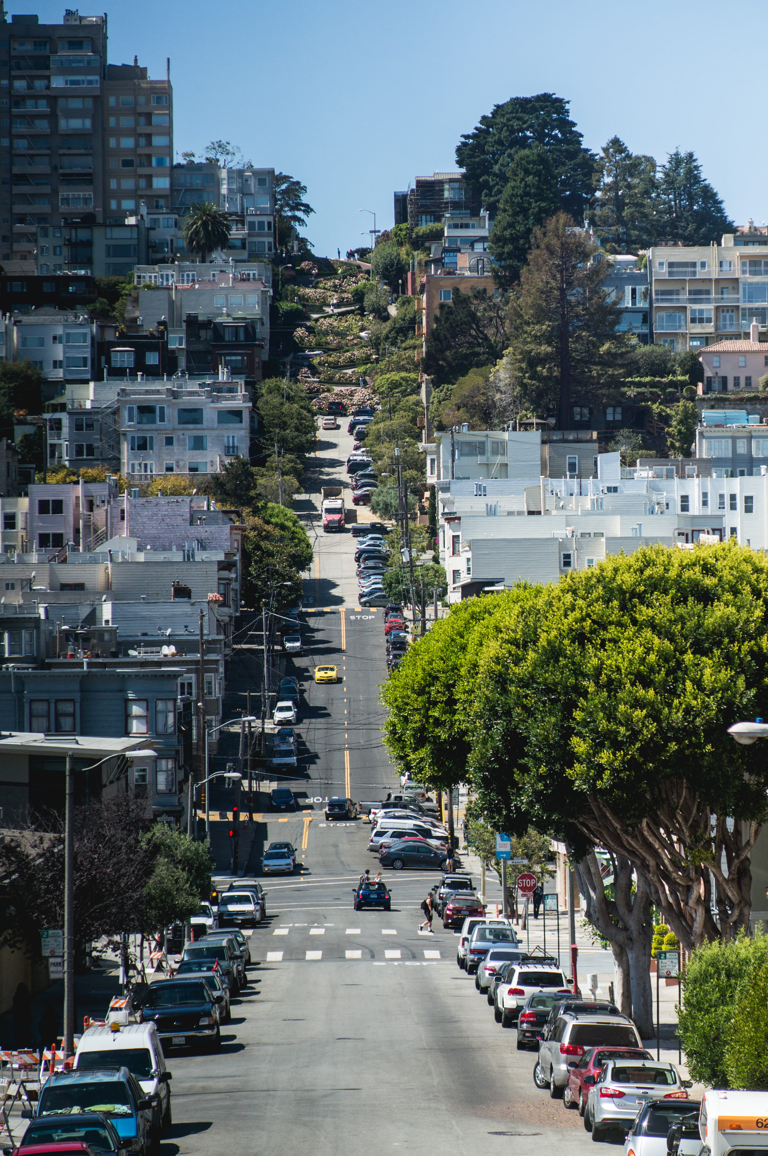 mode of transportation, san francisco, cityscape, land vehicle, united states, motor vehicle, city, the way forward, day, nature, lombard street, architecture, Phone HD Wallpaper
