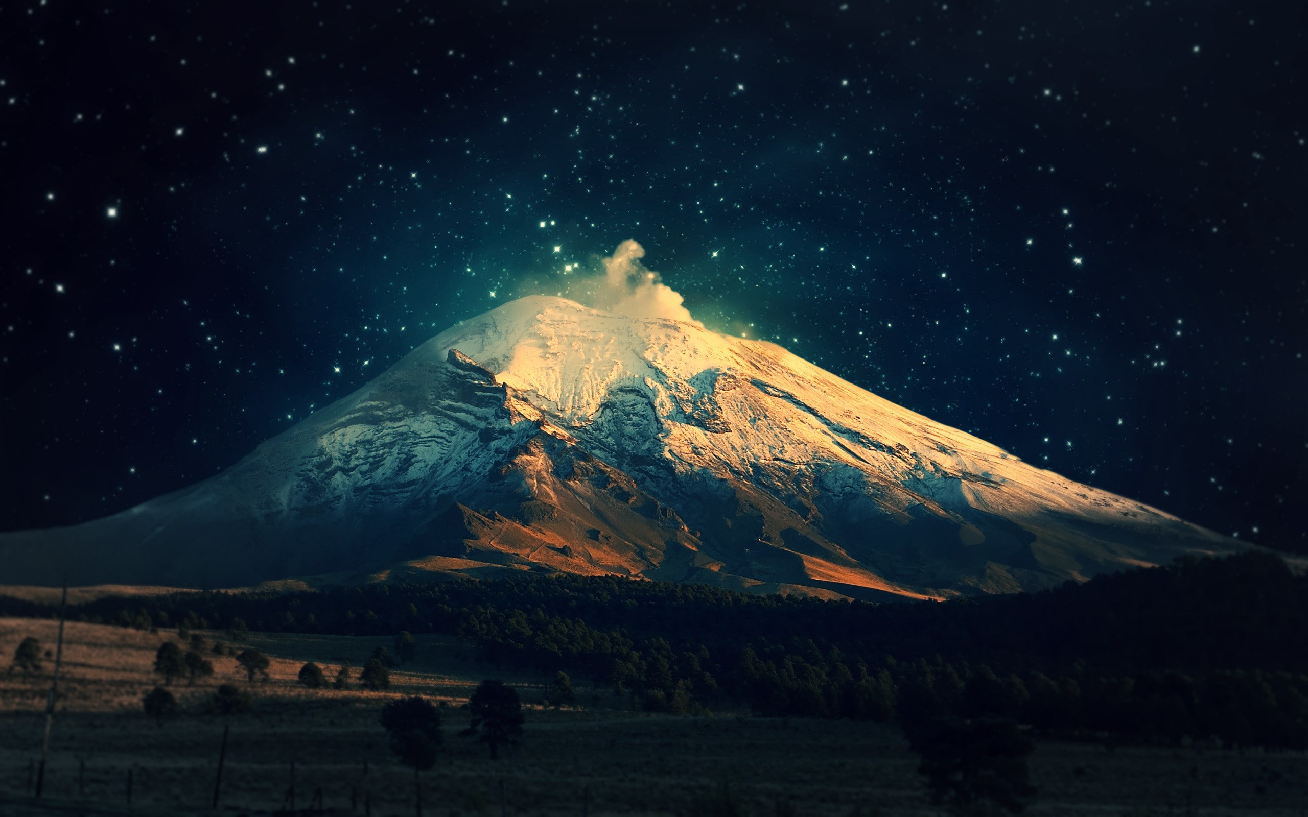 tranquil scene, low angle view, nature, outdoors, mountain range, star - space, no people, 2K, cold temperature, mountain peak, snowcapped mountain, beauty in nature, HD Wallpaper
