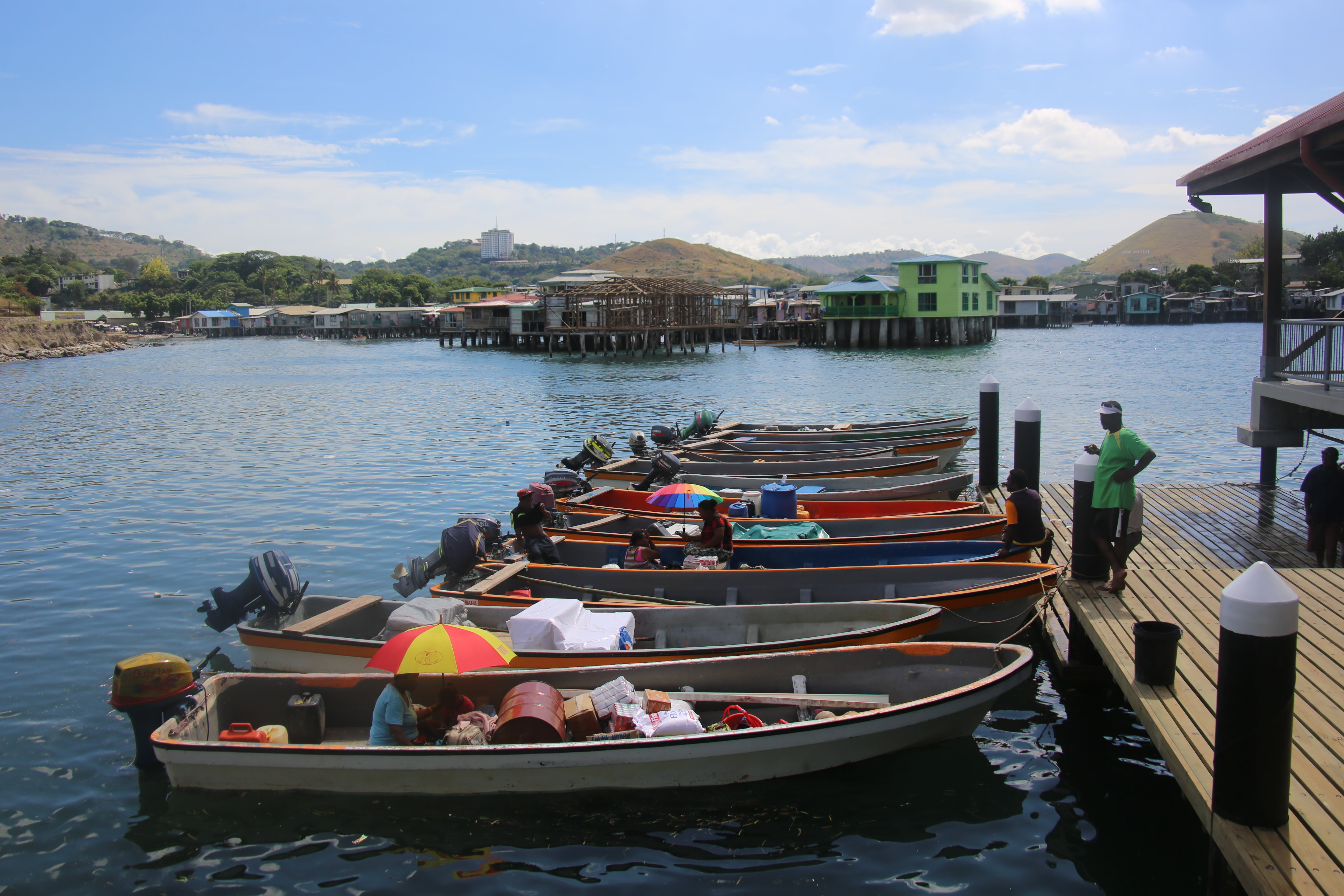 new, tropical, sea, coast, waterfront, day, guinea, beauty in nature, fish market, mountain, outdoors, building exterior, travel, water, architecture, papua, HD Wallpaper