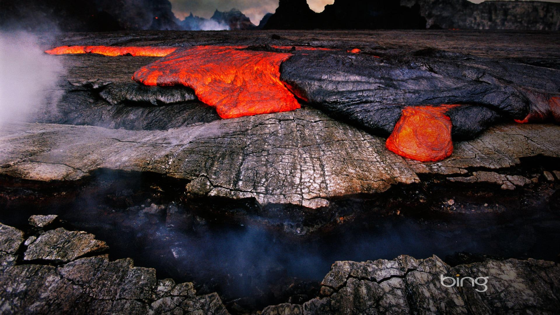laba, 1080P, lava, 3d and abstract, river, volcano, fire, HD Wallpaper