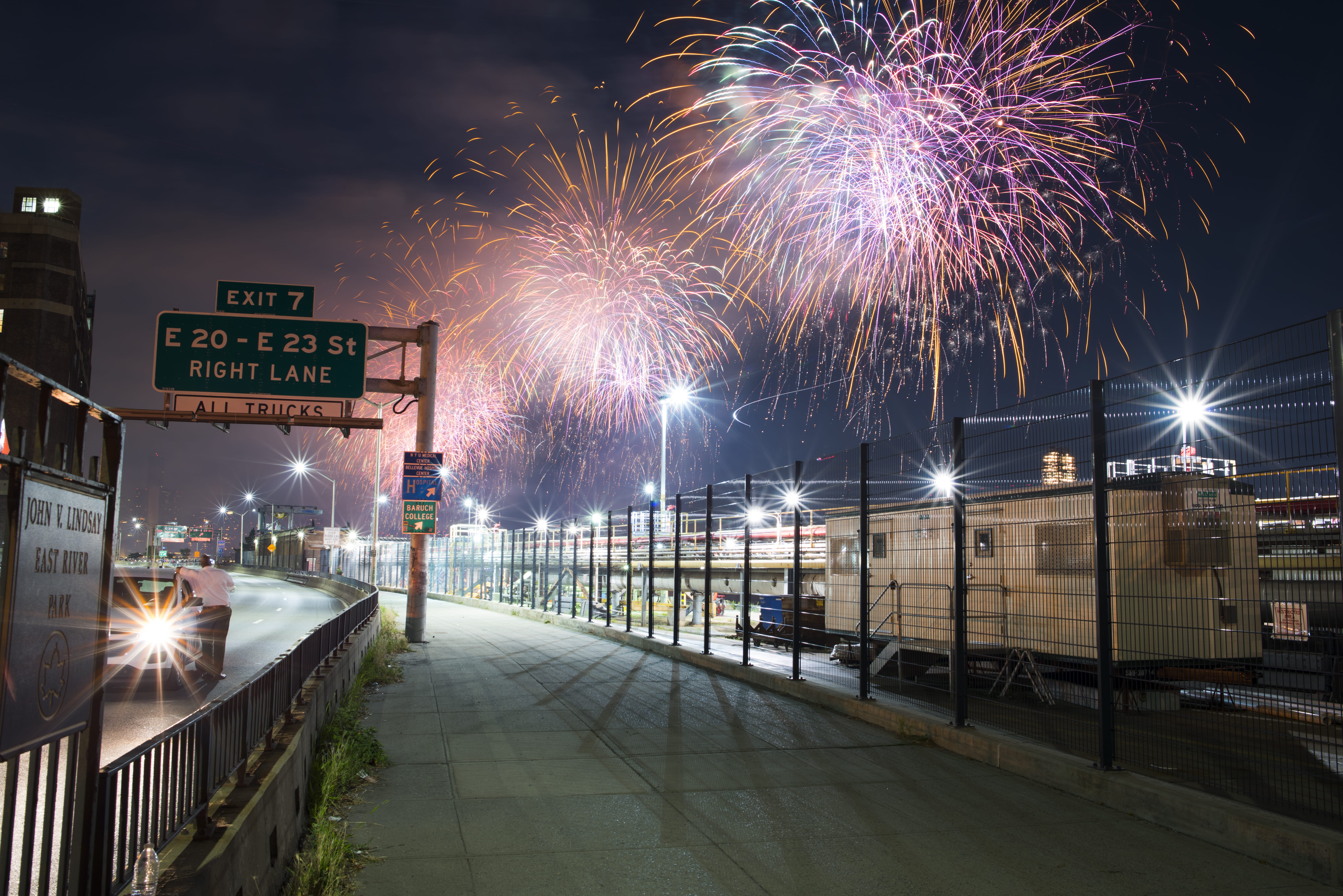 path, event, firework - man made object, motion, light, architecture, east river, celebration, firework, new years eve, built structure, fire, 4th of july, HD Wallpaper
