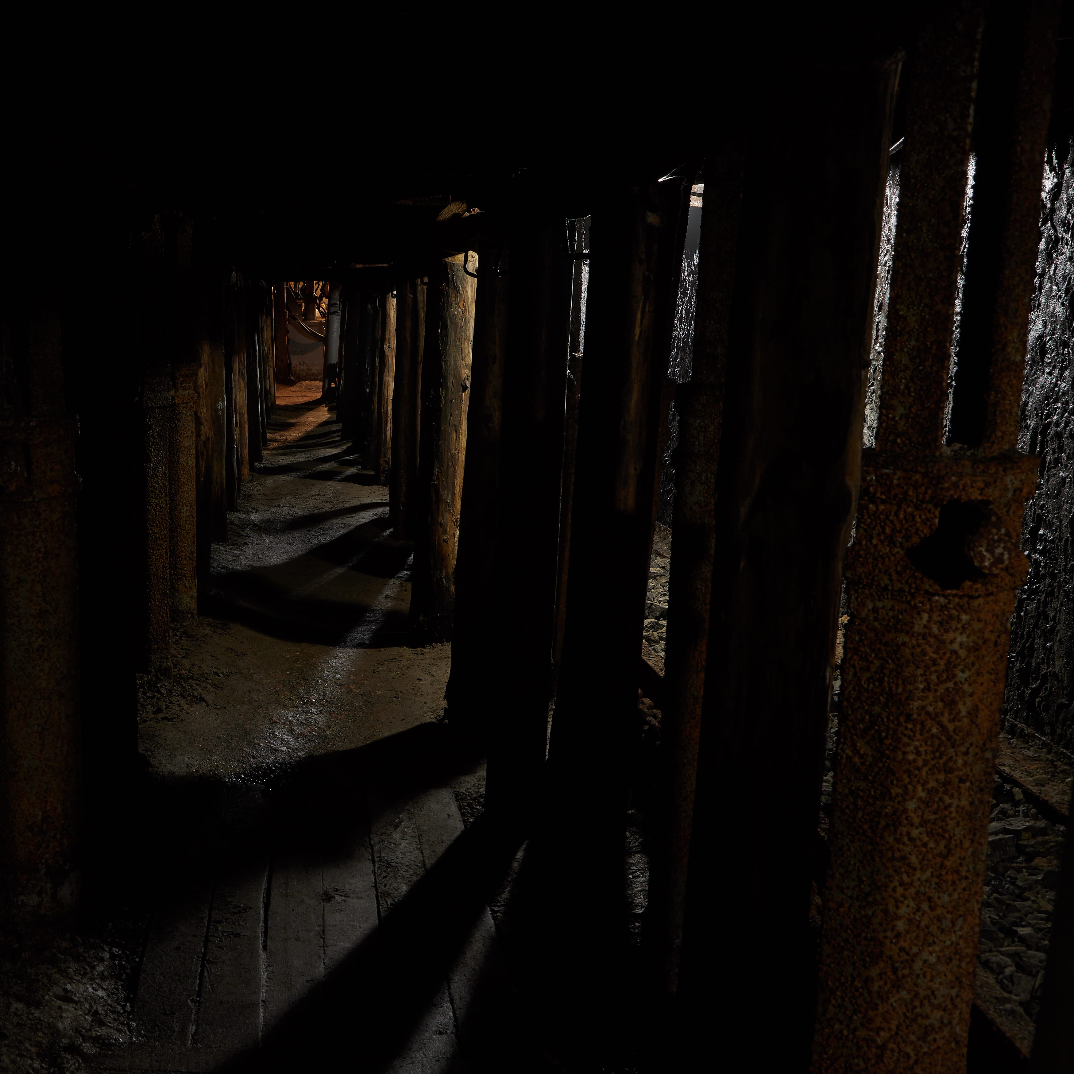 staircase, door, indoors, the way forward, 2K, architectural column, sunlight, built structure, hungary, dark, wood - material, the past, weathered, shadow, Phone HD Wallpaper