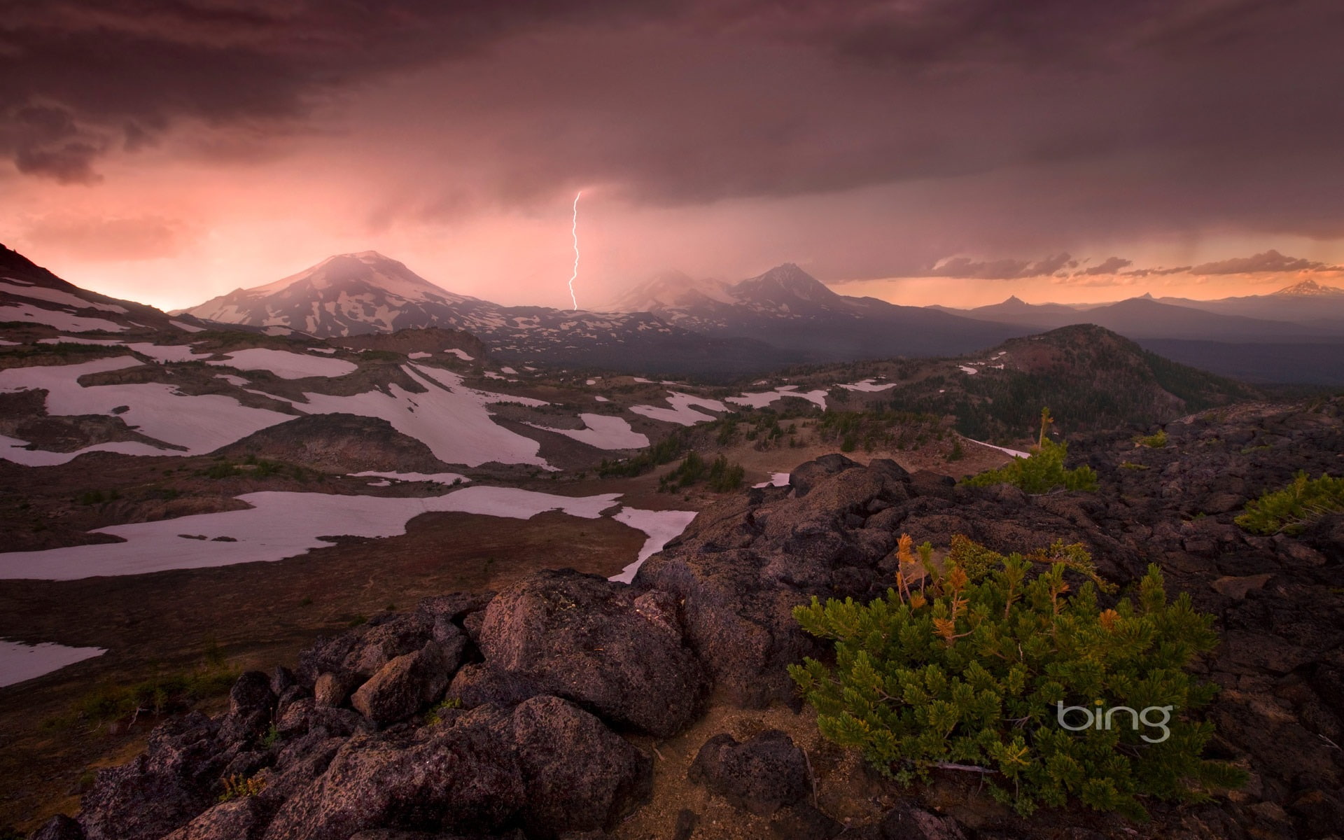 cold temperature, travel destinations, outdoors, tranquil scene, sunset, bing, stormy, tranquility, mountain range, cloud - sky, environment, deskt, 1080P, HD Wallpaper