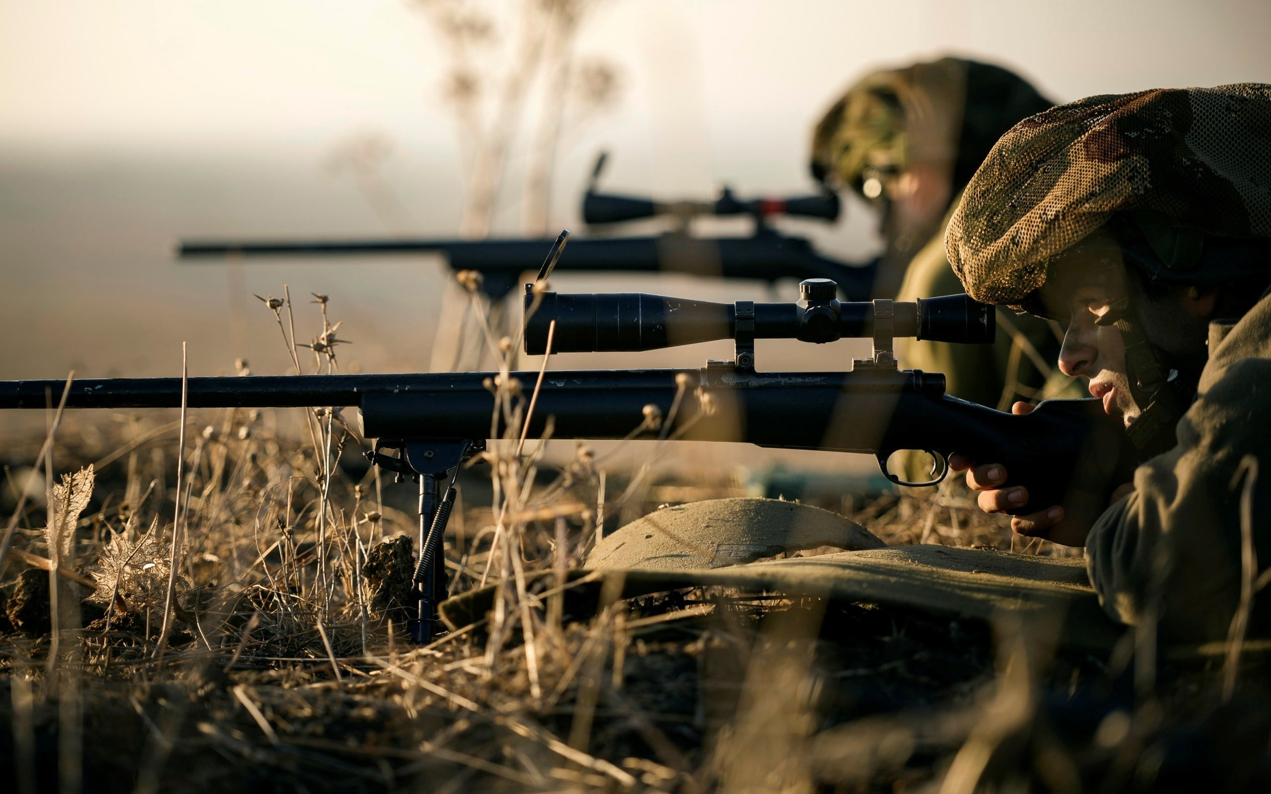military, quality, day, clothing, nahal, portrait, gun, holding, 2K, government, nature, selective focus, rifle, high, lake, land, field, real people, HD Wallpaper