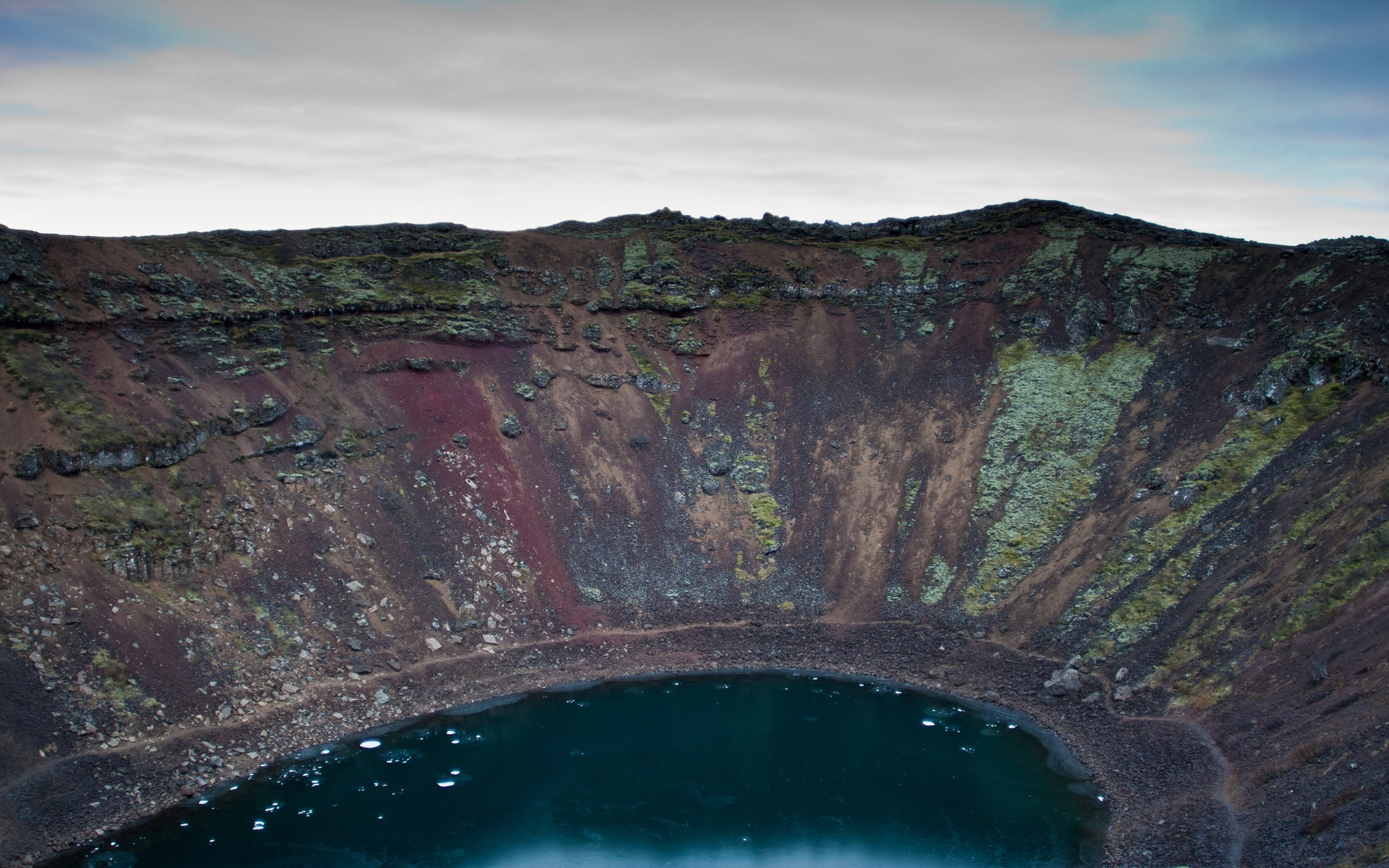 lake, volcanic, kerio, 2K, crater, nature, mountain, HD Wallpaper