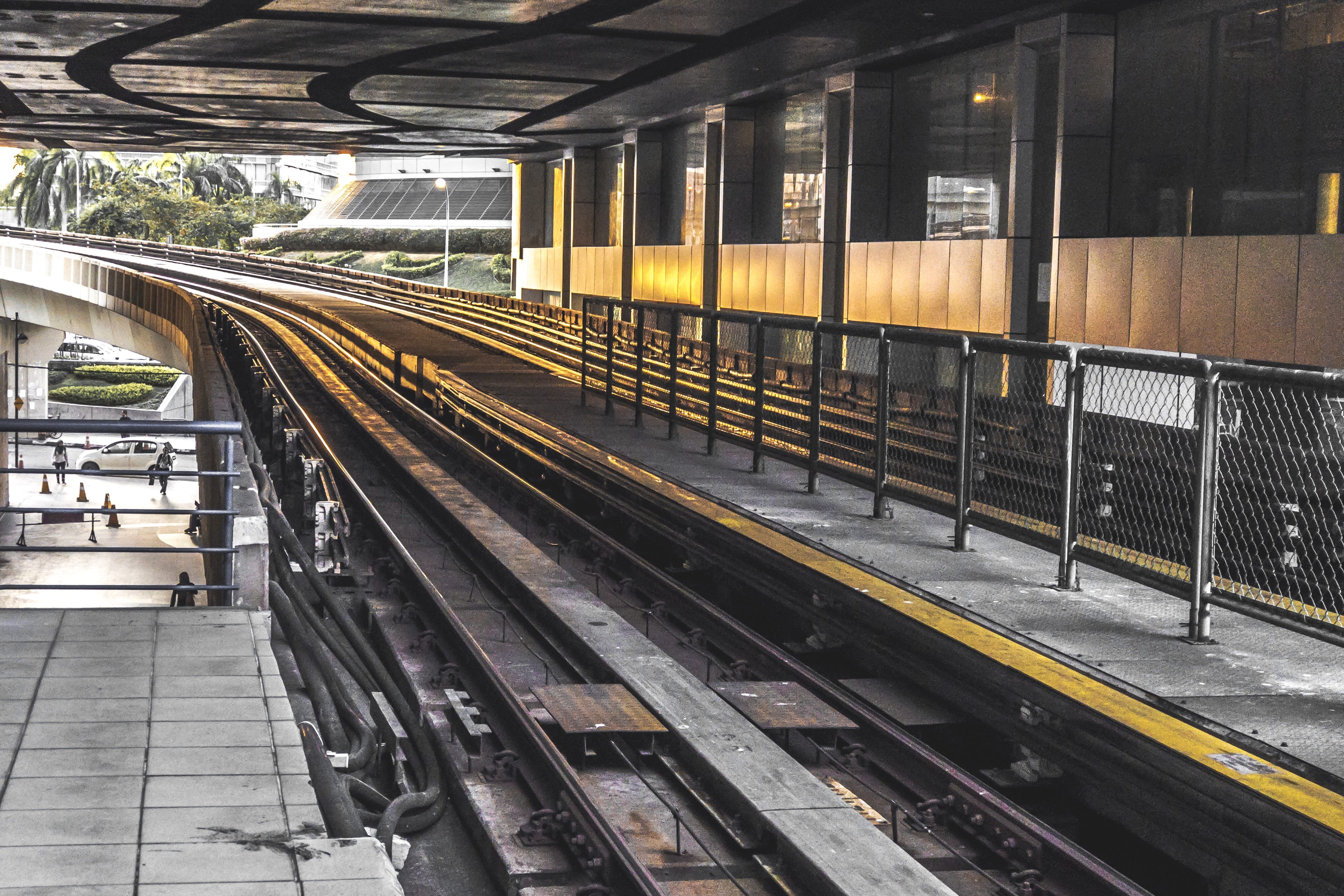 transit, track, architecture, connection, metal, railroad station, no people, transportation, malaysia, railroad station platform, train - vehicle, mode of transportation, HD Wallpaper