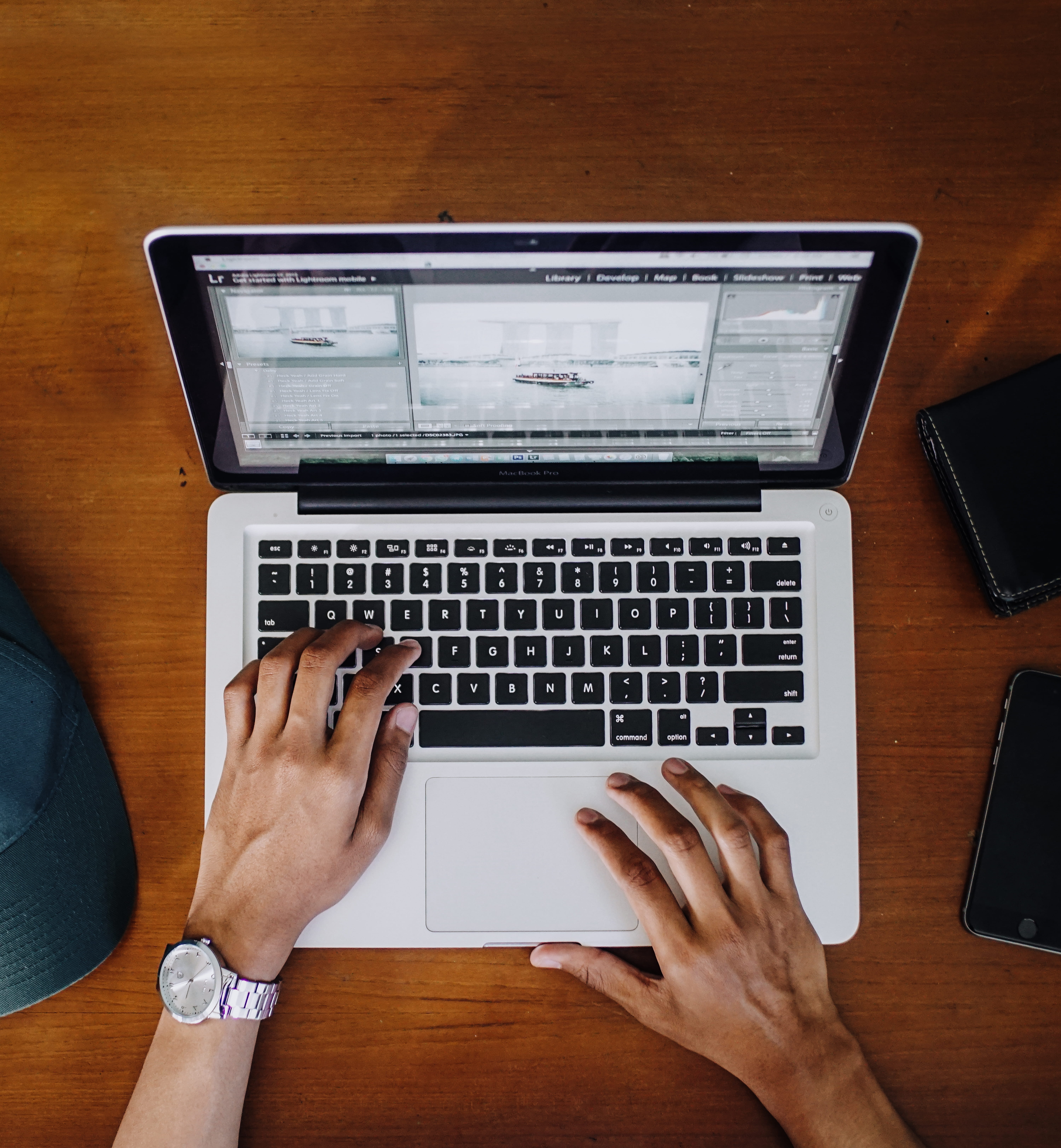 malang, 5K, typing, tech, wireless technology, high angle view, portable information device, apple product, indoors, desk, connection, computer, lightroom, Phone HD Wallpaper