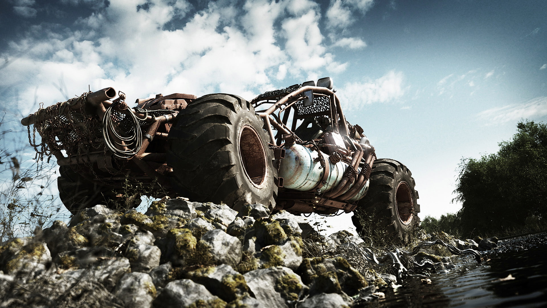hd, road, rock, black, crawler, car, 1080P, cars, HD Wallpaper