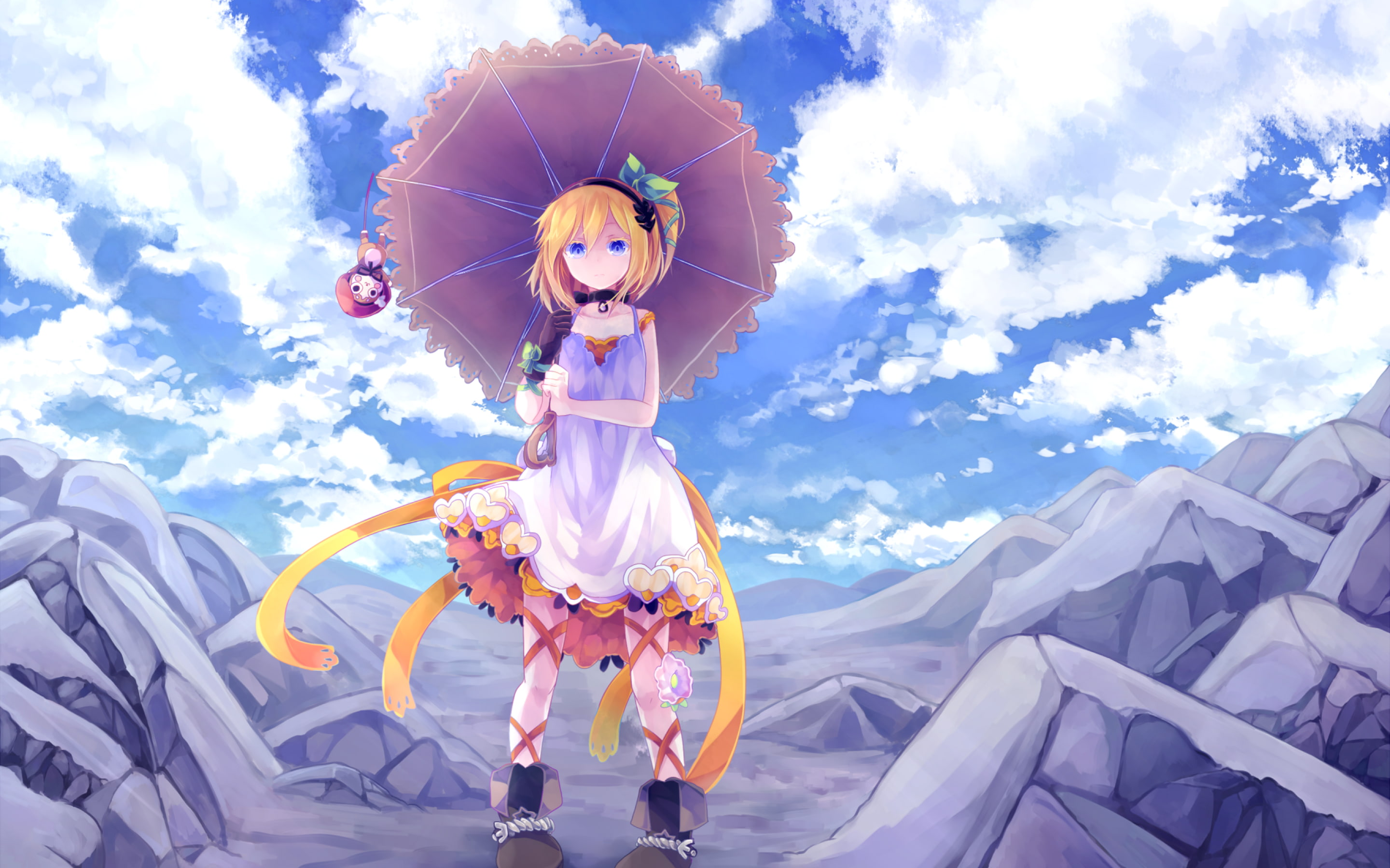mountain, blonde, scenics - nature, one person, edna, sunlight, women, 2K, leisure activity, nature, real people, sky, clothing, anime rpg games, tales of zestiria, HD Wallpaper