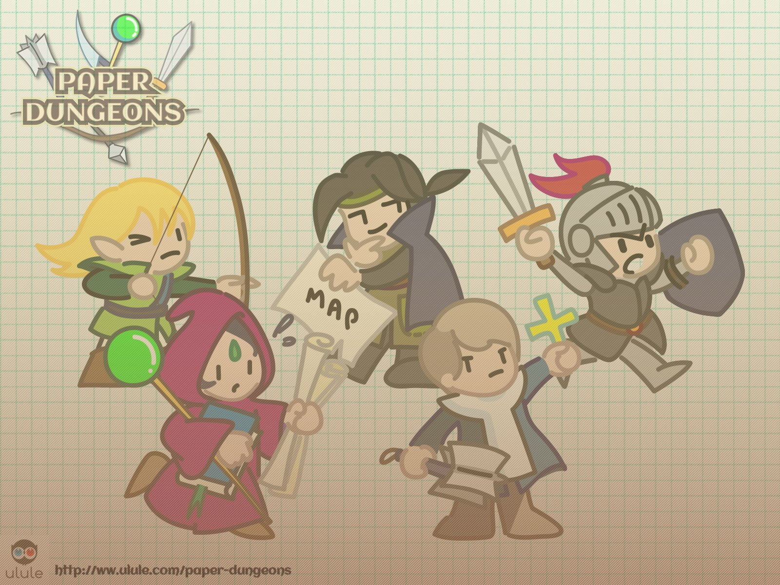 Anime, RPG, 720P, Puzzle, Video Game, Paper Dungeons, HD Wallpaper