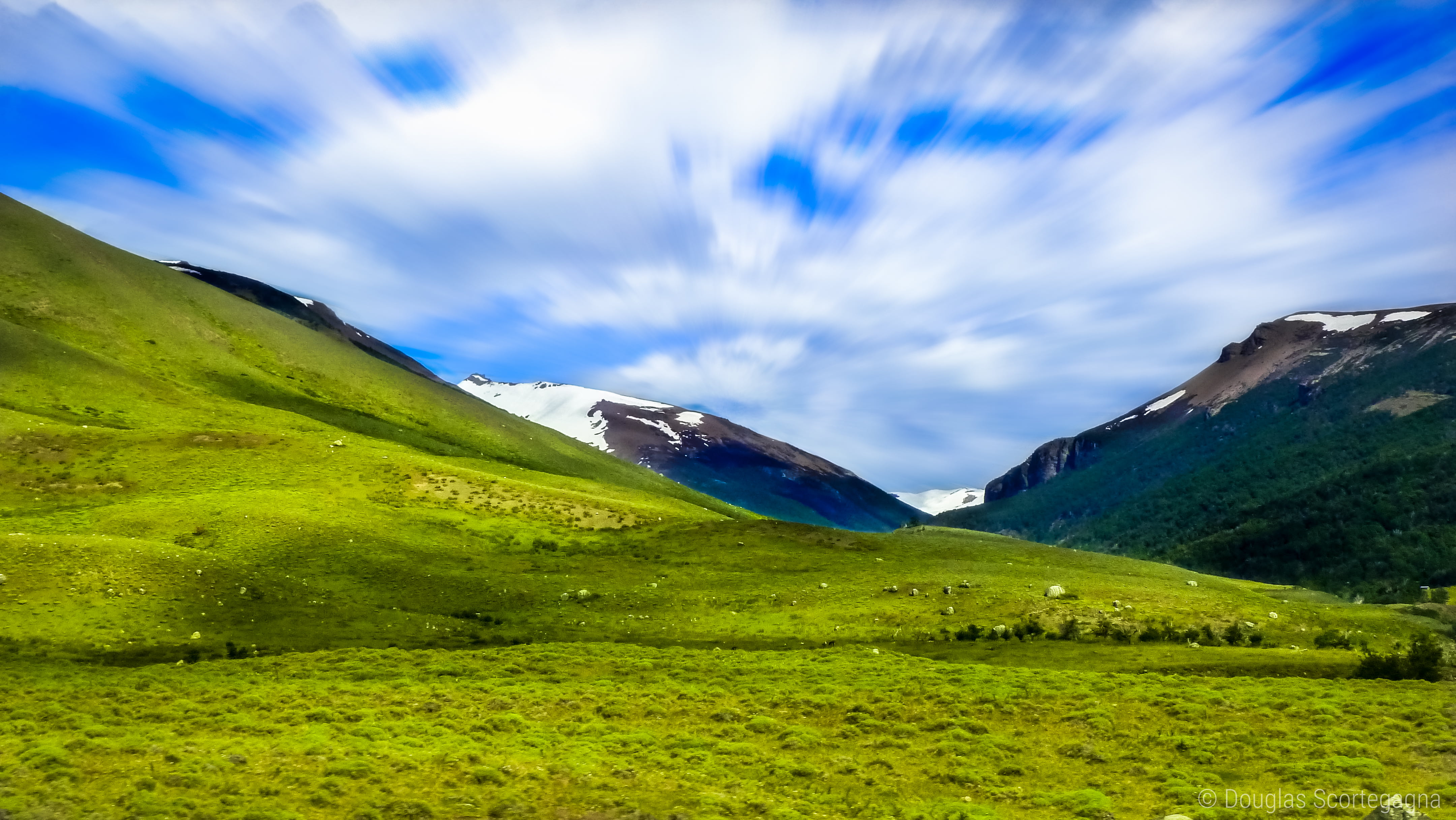 field, hill, scenics, mountain, los glaciares, 4K, green Color, green grass, patagonia, photo, blue, landscape, sky, trip, colorful, grass, beauty In Nature, HD Wallpaper