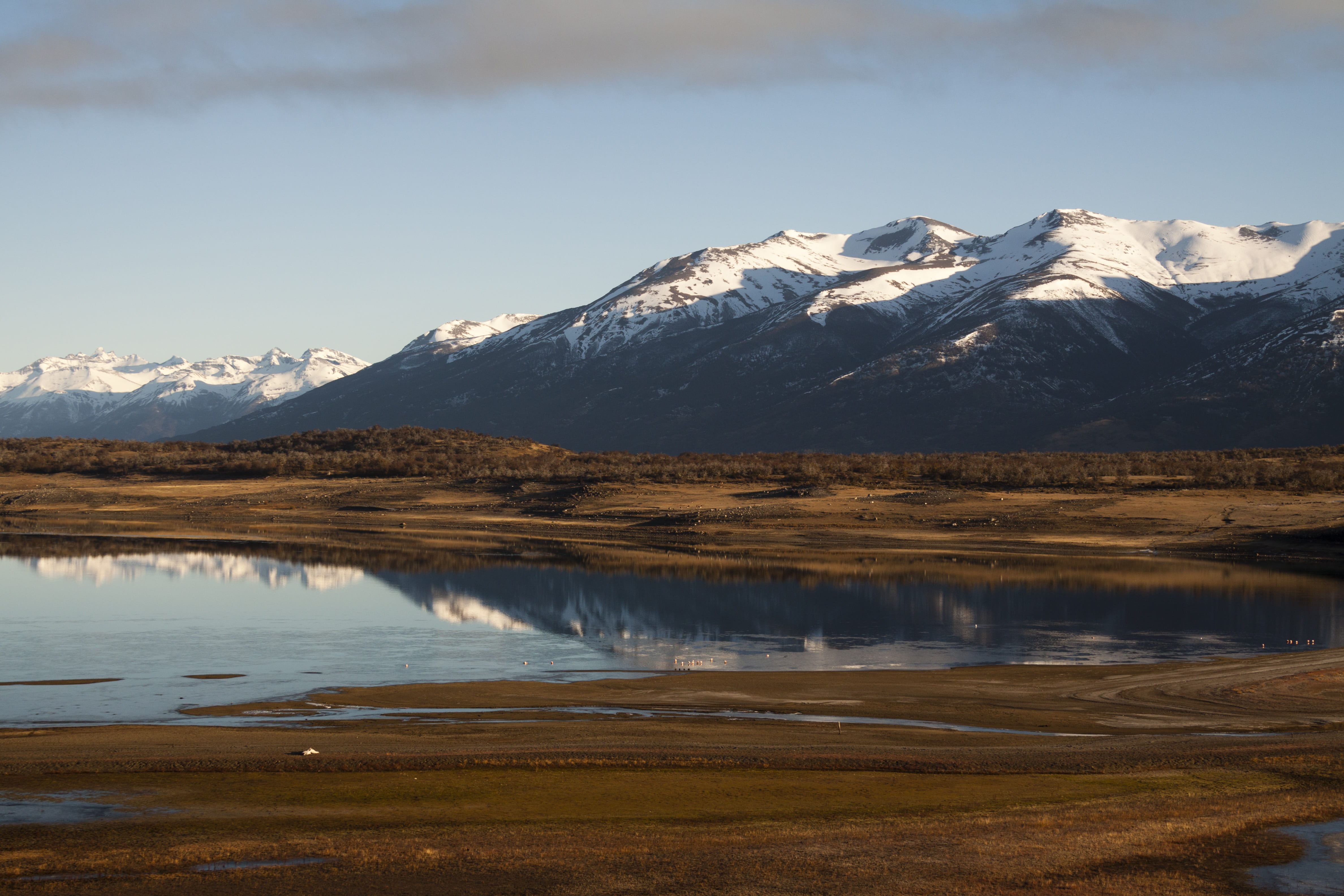 landscape, cold temperature, reflection, water, sky, scenics - nature, non-urban scene, lake, no people, tranquil scene, outdoors, argentina, mountain range, HD Wallpaper