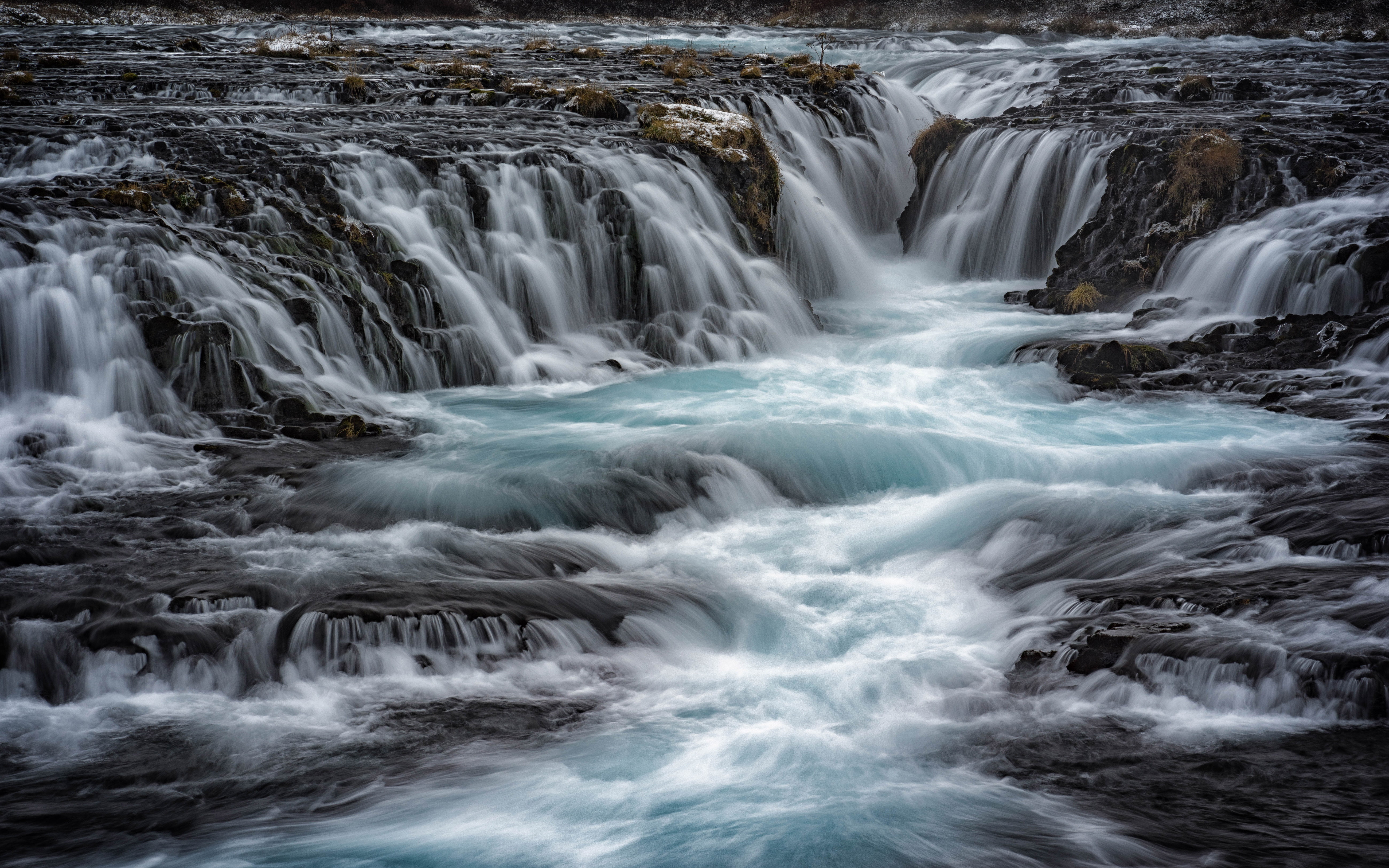 sea, 5K, motion, mobile, river, solid, flowing, rock, scenics - nature, surfing, k, beauty in nature, waterfall, water, bruar, sport, iceland, HD Wallpaper