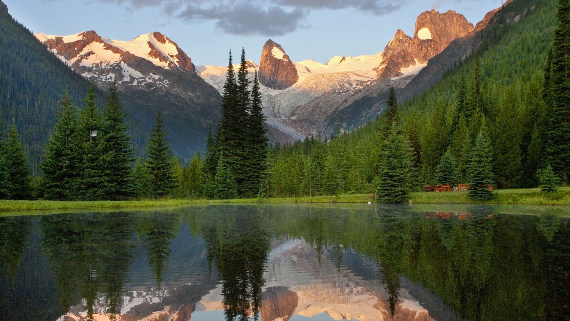 mountains, landscapes, hd, x, art, sunrise, lakes, 1080P, columbia, nature, british, parks, HD Wallpaper