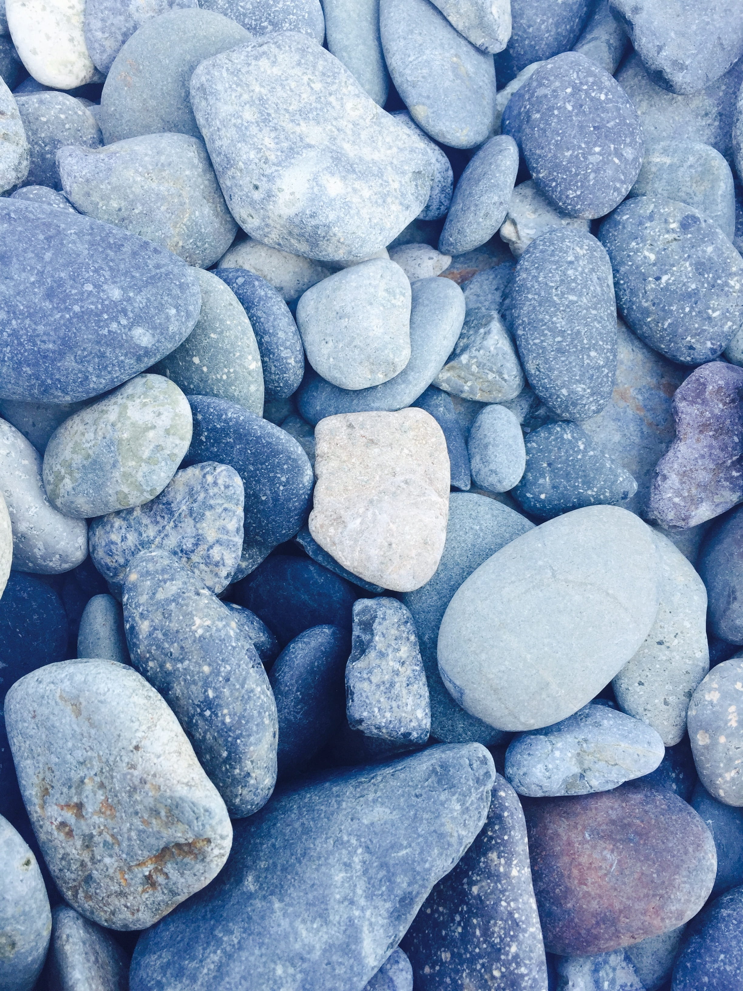 outdoors, backgrounds, solid, abundance, beach, geoje, 2K, day, gray, land, close-up, pebble, rock, large group of objects, directly above, textured, rock - object, Phone HD Wallpaper