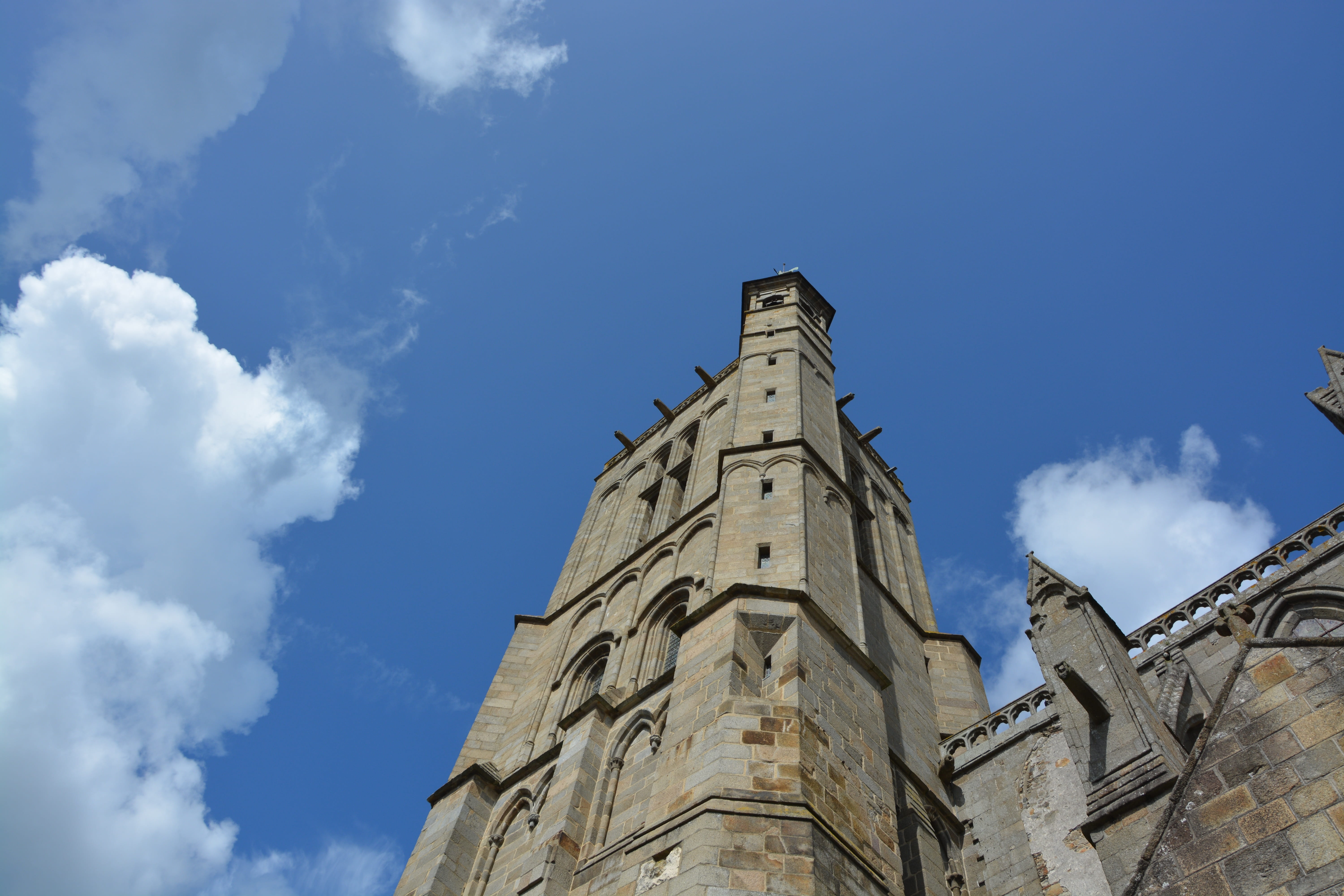 place of worship, cloud - sky, spire, religion, the past, no people, low angle view, blue, ancient civilization, france, travel destinations, grand, belief, HD Wallpaper