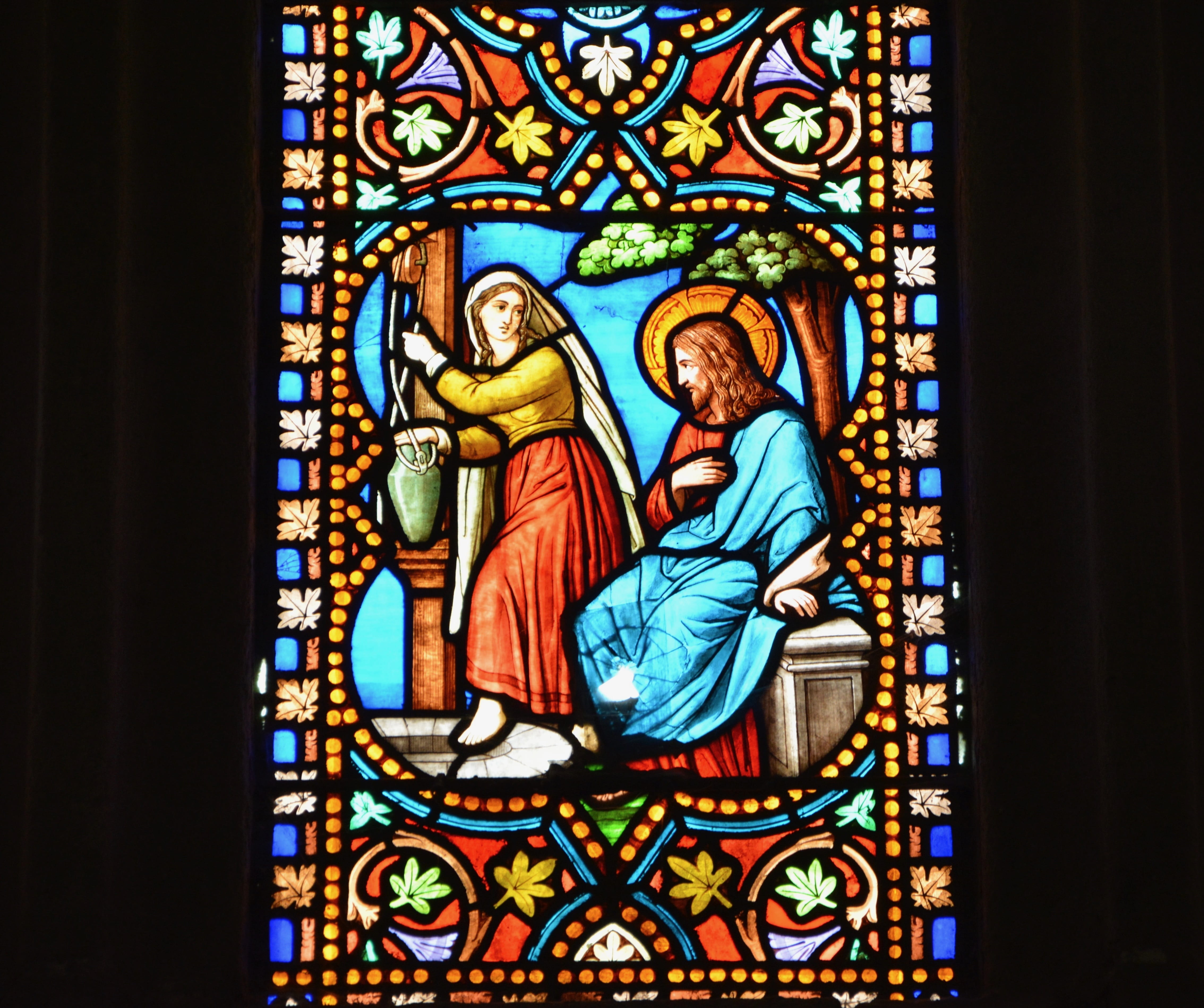 art and craft, architecture, no people, composition of glass, heritage, female likeness, cathedral of dol de bretagne, window, building, place of worship, HD Wallpaper