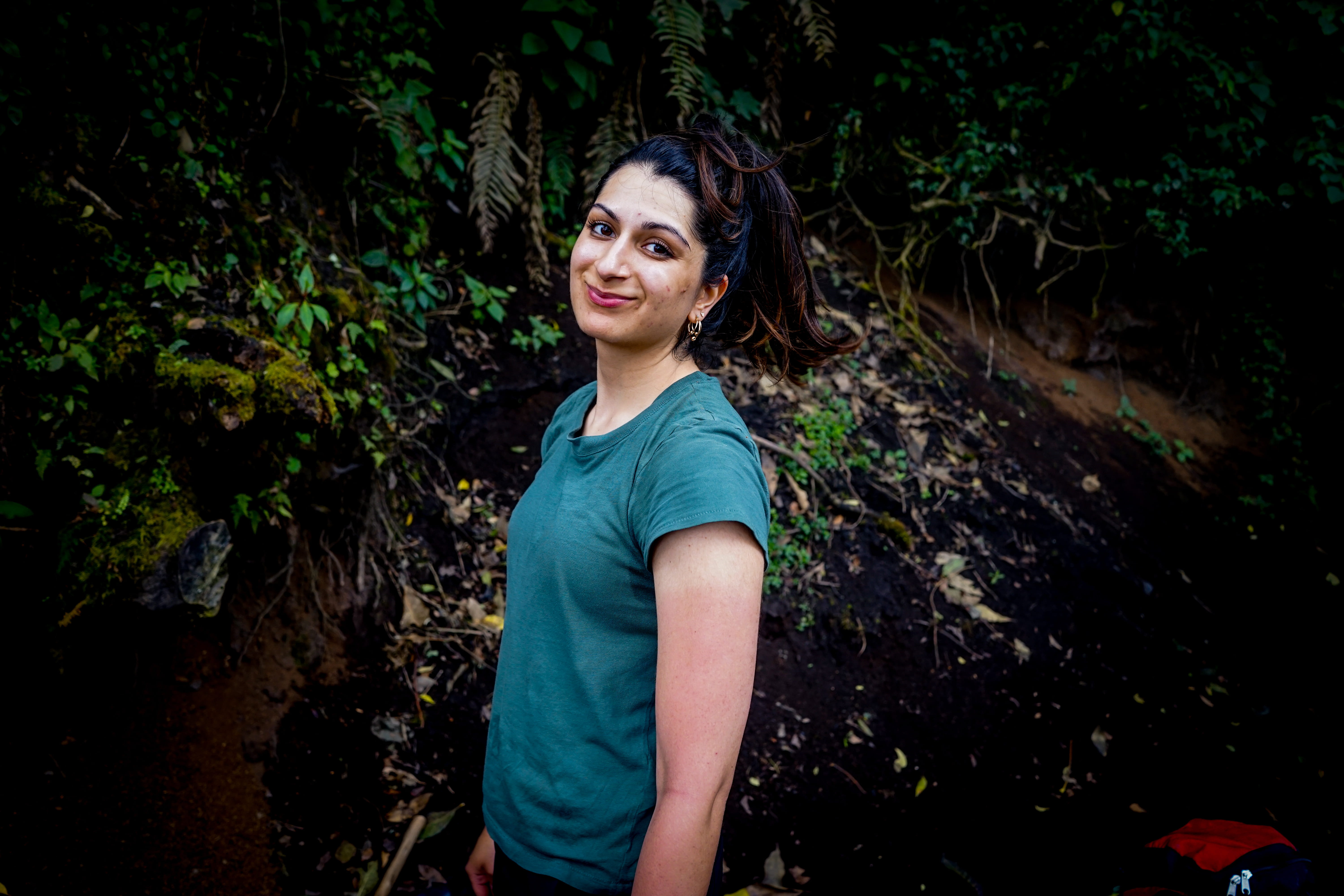 shirt, lifestyles, hairstyle, real people, plant, person, female, one person, blue, contemplation, tree, face, forest, outdoors, growth, sleeve, human, HD Wallpaper