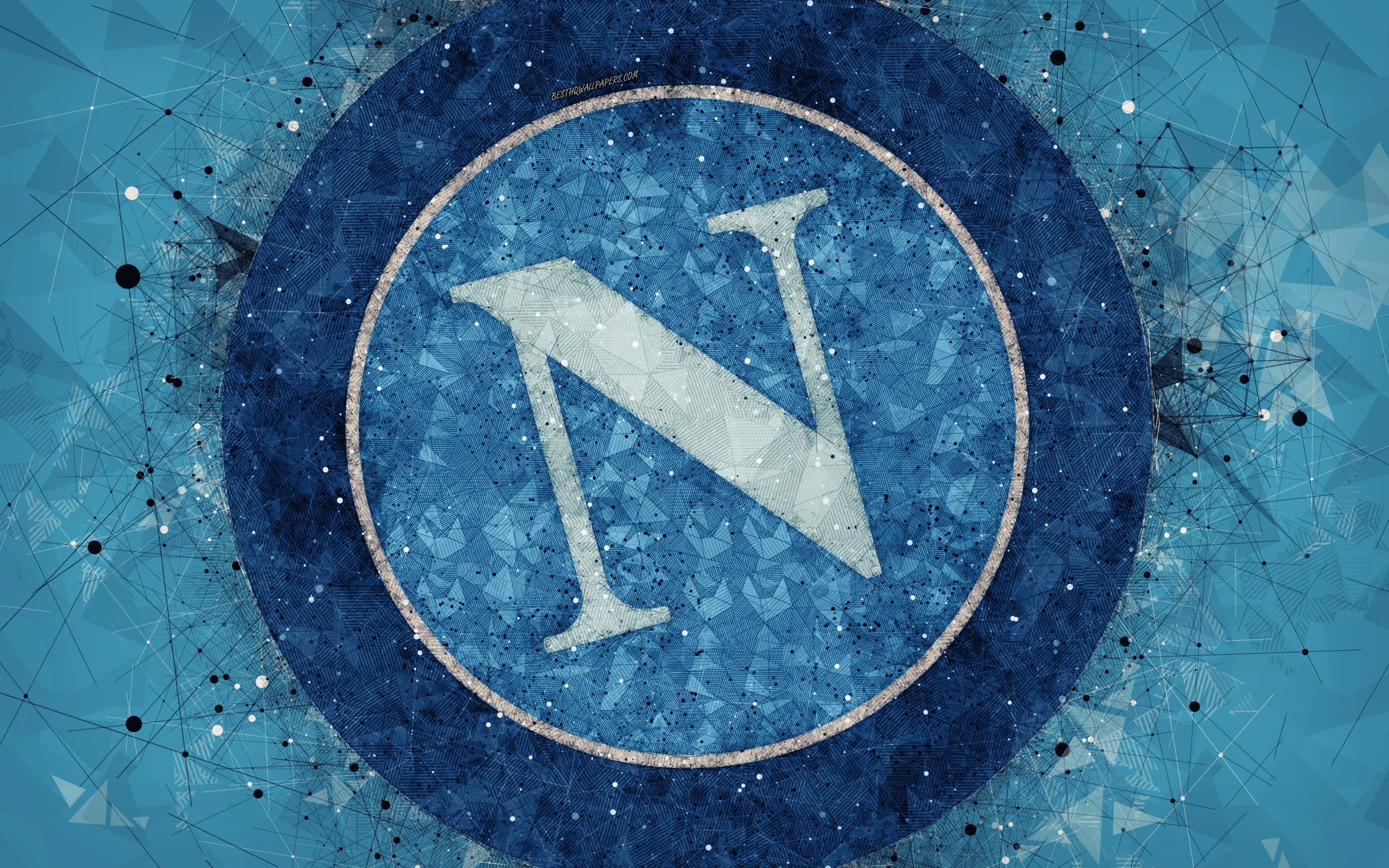 Soccer, Logo, S.S.C. Napoli, 4K, HD Wallpaper