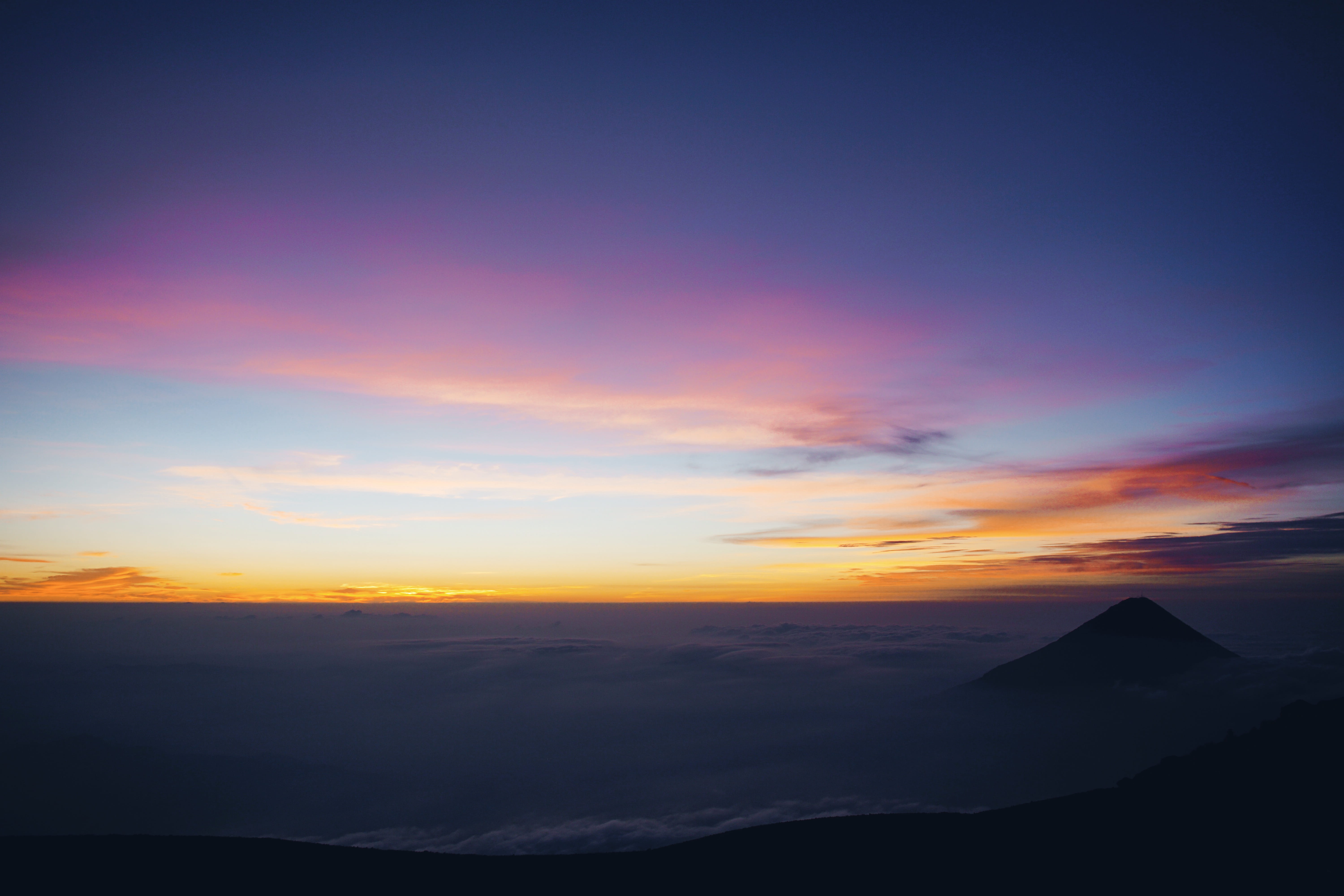 guatemala, environment, outdoors, beauty in nature, nature, no people, 5K, landscape, majestic, orange color, silhouette, sunset, non-urban scene, scenics - nature, HD Wallpaper