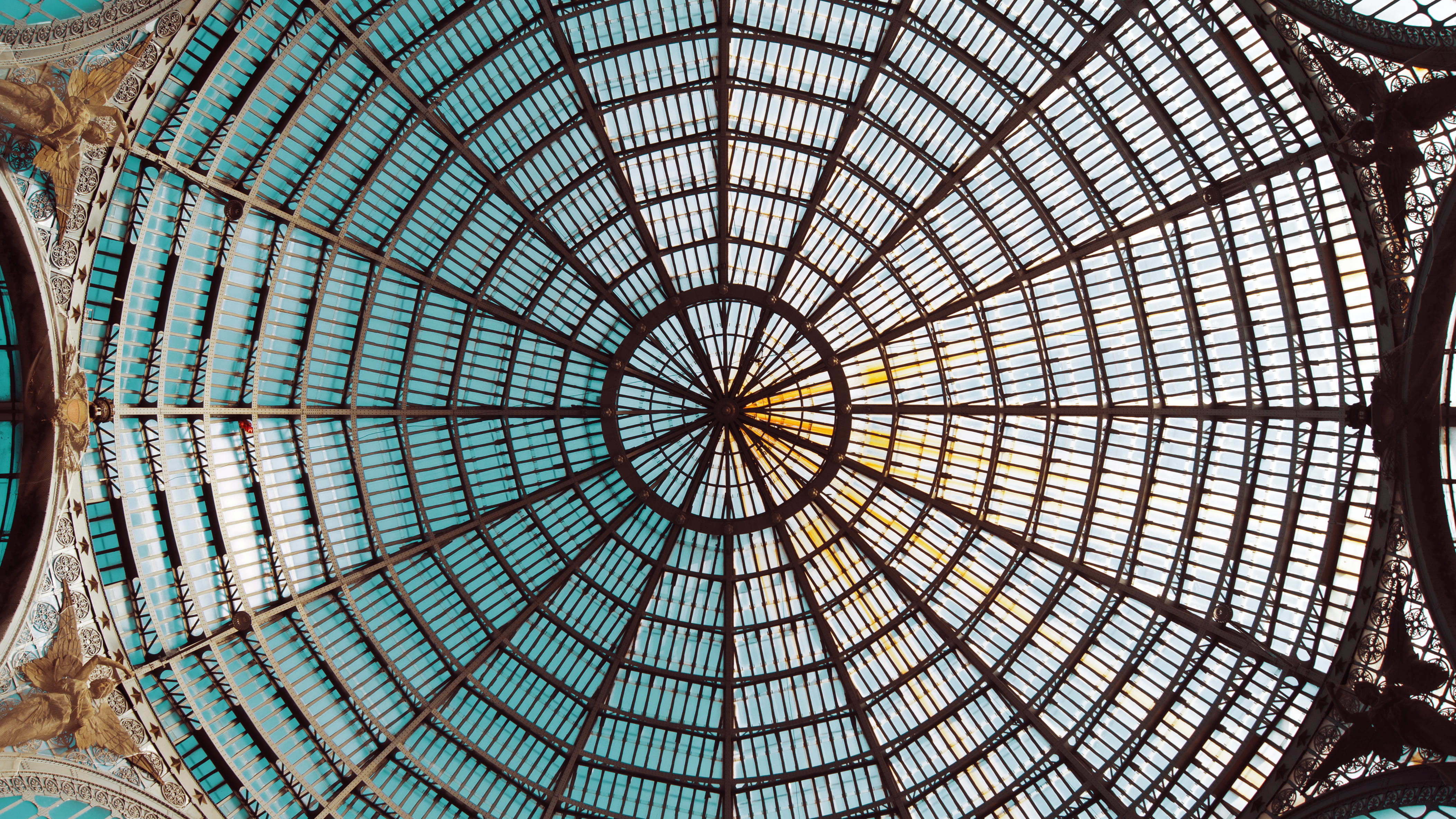 color, design, dome, glass, ceiling, ceiling window, napoli, full frame, building, worms, dual tone, naple, worm, ceiling dome, pattern, modern, architectural detail, HD Wallpaper