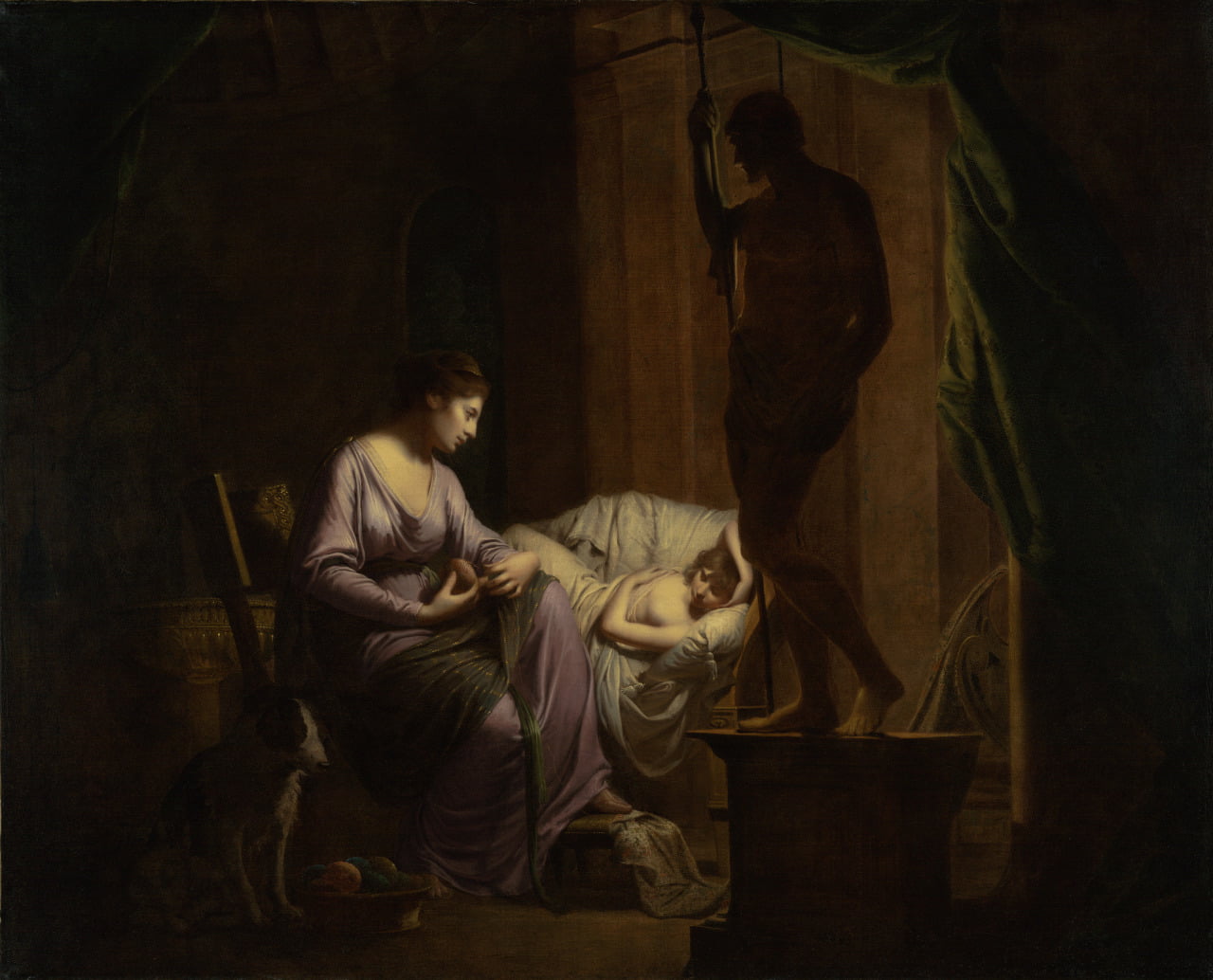 women, togetherness, classic art, young adult, full length, casual clothing, 720P, sitting, emotion, architecture, relaxation, indoors, Joseph Wright, HD Wallpaper