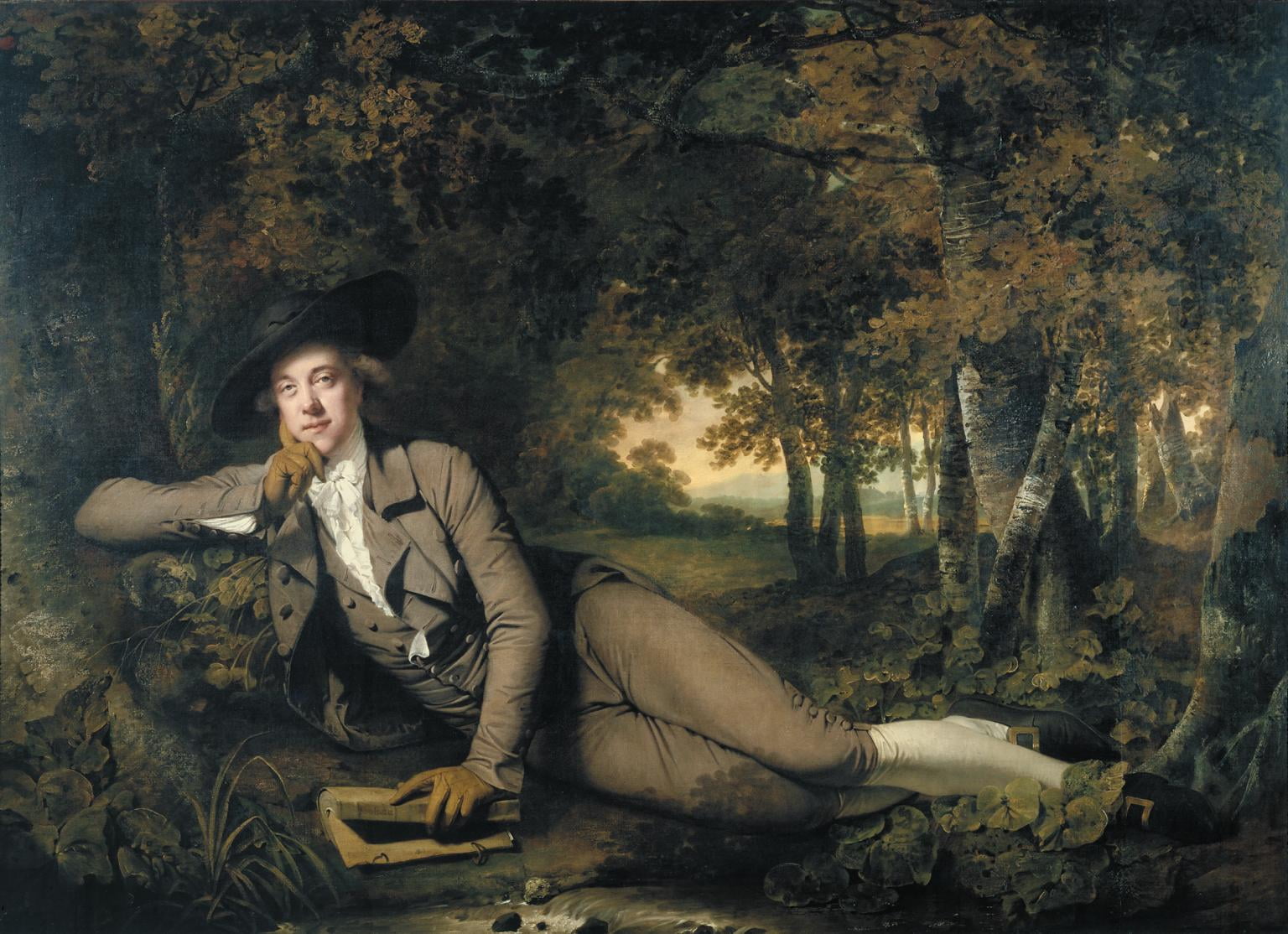 looking at camera, tree, young adult, real people, hairstyle, one person, clothing, Joseph Wright, casual clothing, classic art, nature, front view, contemplation, HD Wallpaper