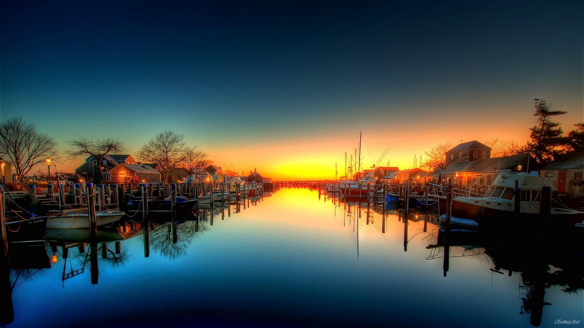 canal, 1080P, boat, houses, docks, hdr, boats, wonderful, HD Wallpaper