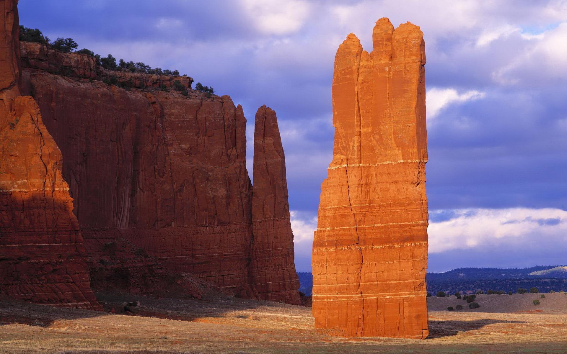 building, desert, 1080P, brown, cliff, structure, 1920x1200, nature, sharp, HD Wallpaper