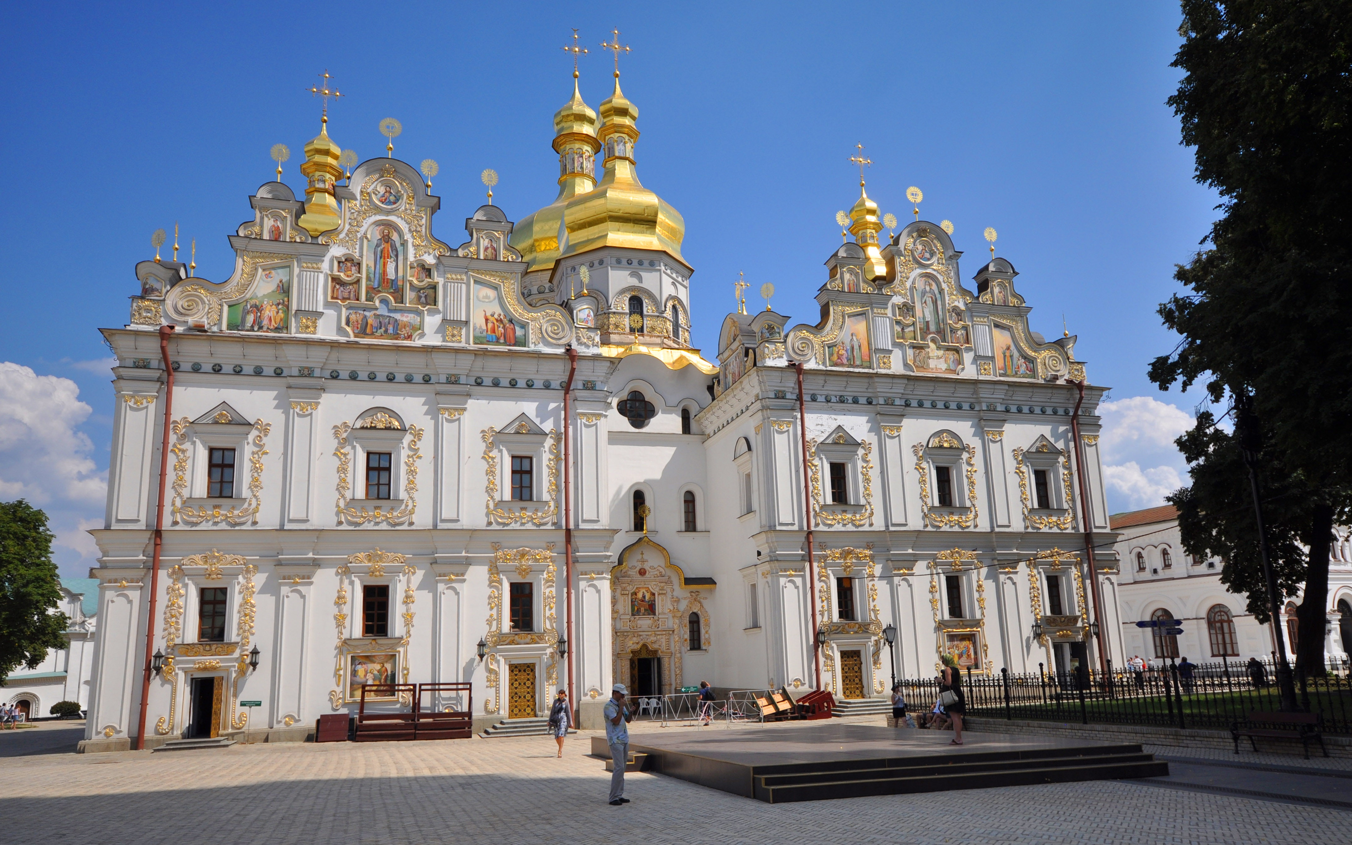 dormition, kiev, pechersk, 4K, lavra, cathedral, HD Wallpaper